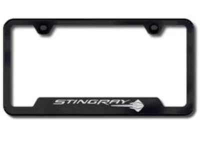 C7 Corvette Stingray License Plate Frame Black Stainless - Rpidesigns.com