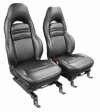 1997-2004 Chevrolet Corvette Original Leather/Vinyl Standard Seat Cover Set (Gray)