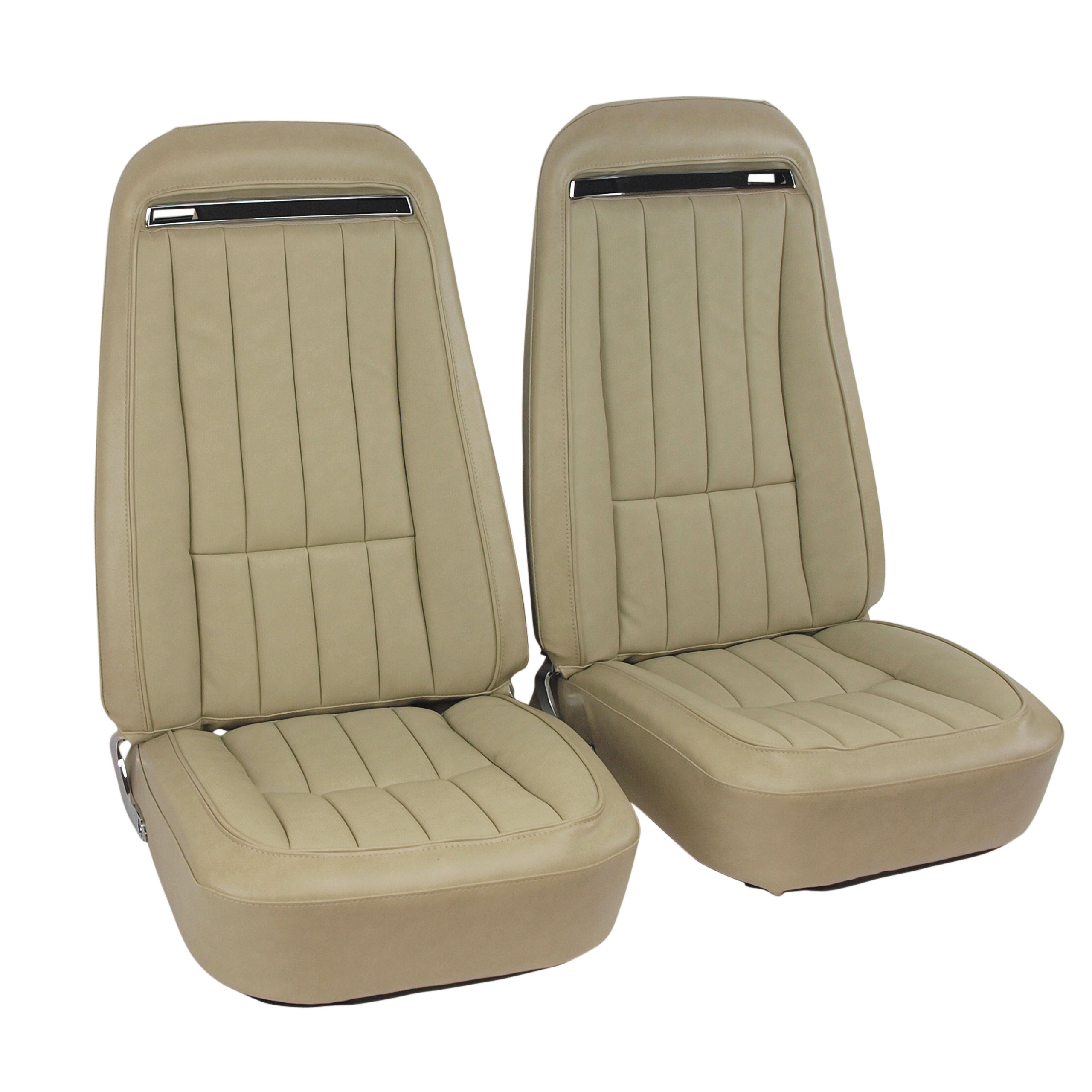 1975 C3 Corvette Mounted Seats Neutral Vinyl With Shoulder Harness