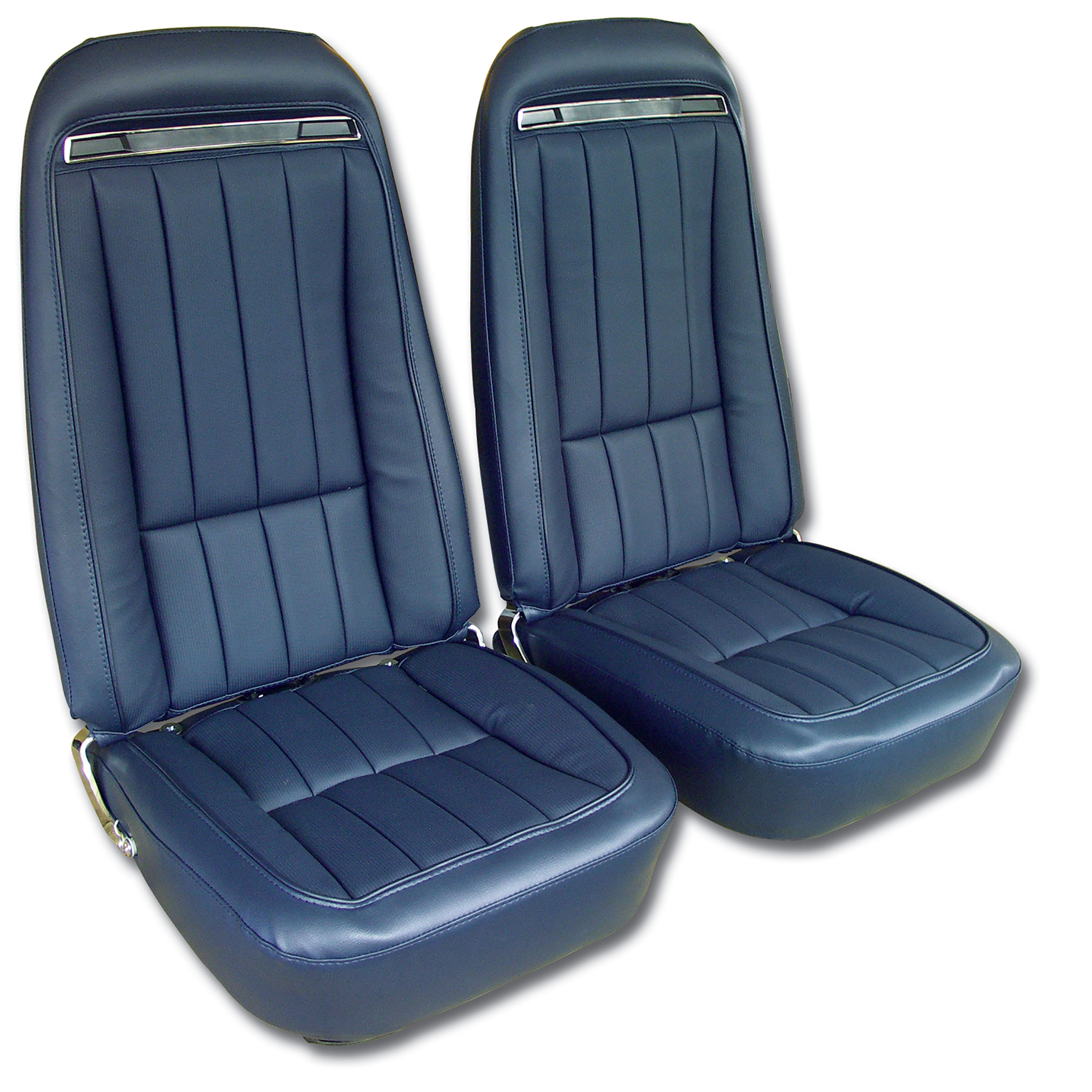 1975 C3 Corvette Mounted Seats Dark Blue Vinyl 