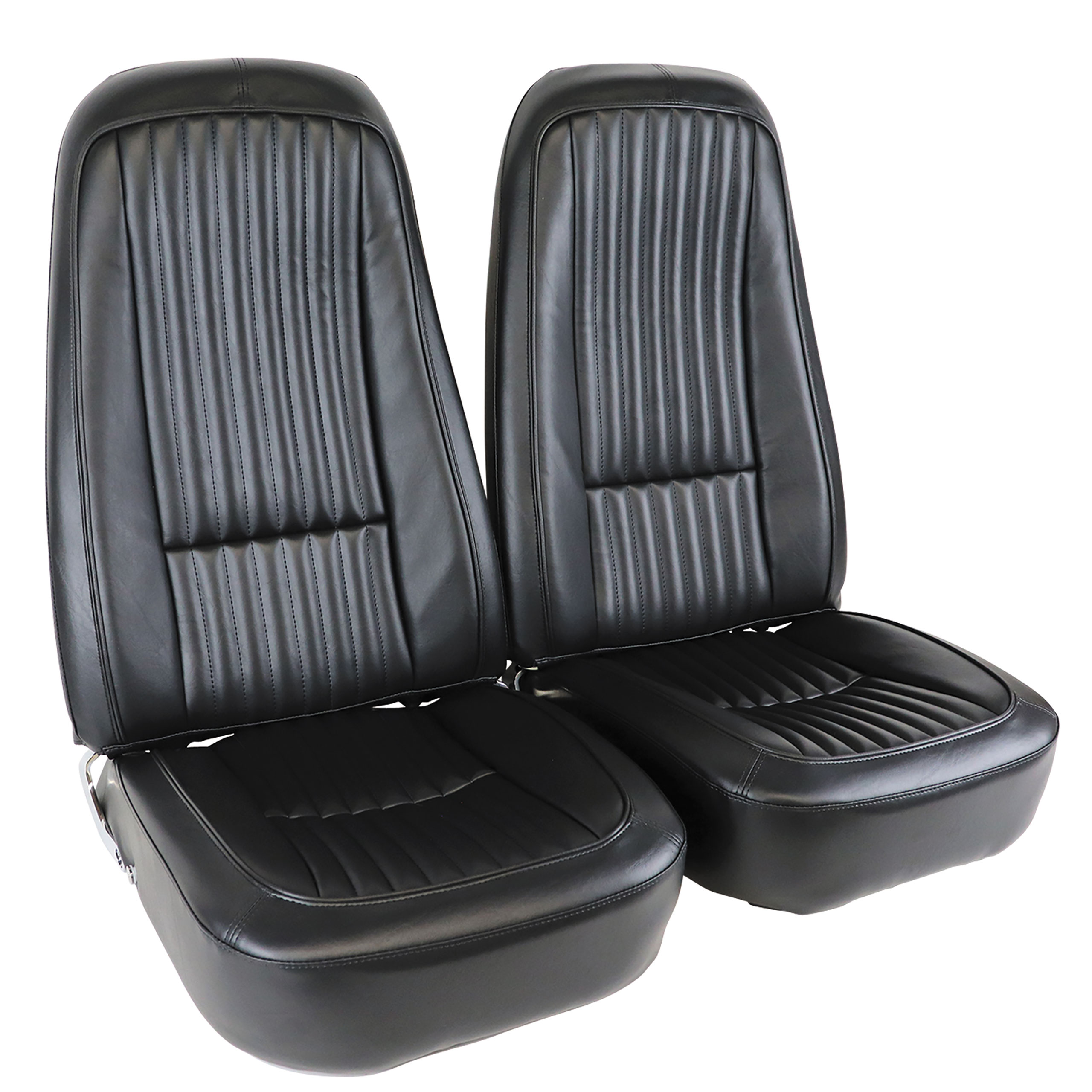 1976 C3 Corvette Mounted Seats Black Vinyl