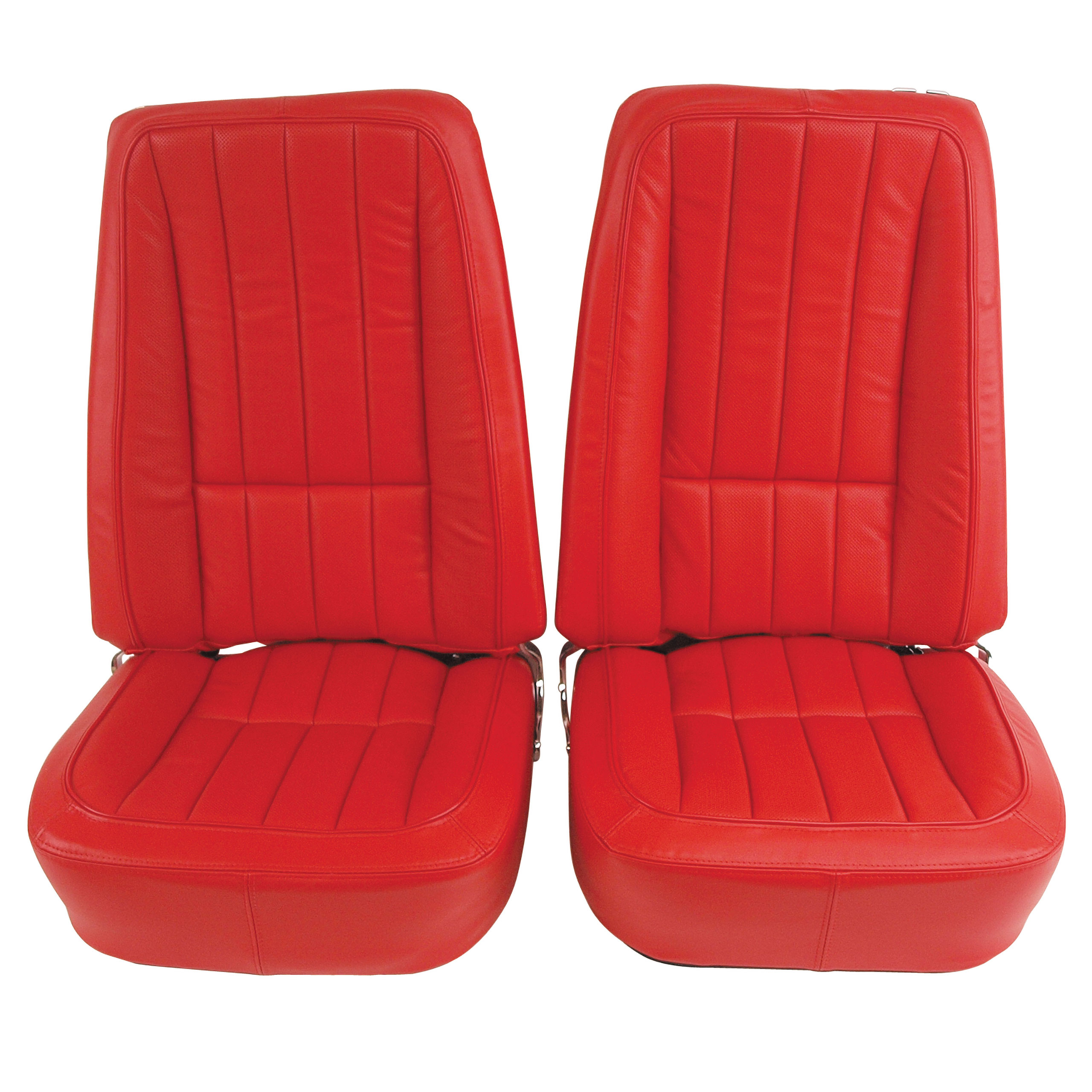 1968 C3 Corvette Mounted Seats Red 100% Leather First Design With Headrest Bracket