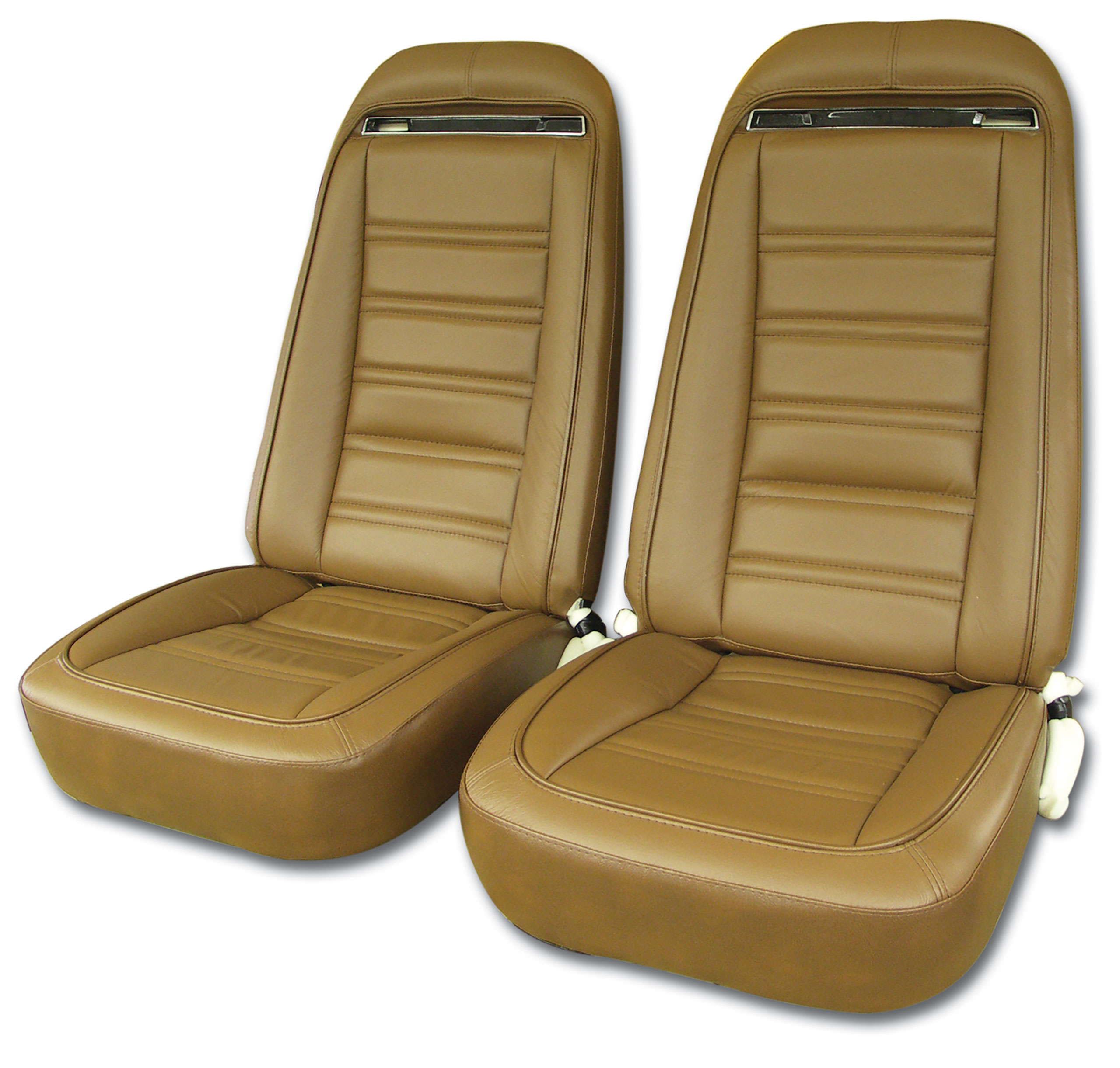 1973 C3 Corvette Mounted Seats Dark Saddle Leather Vinyl