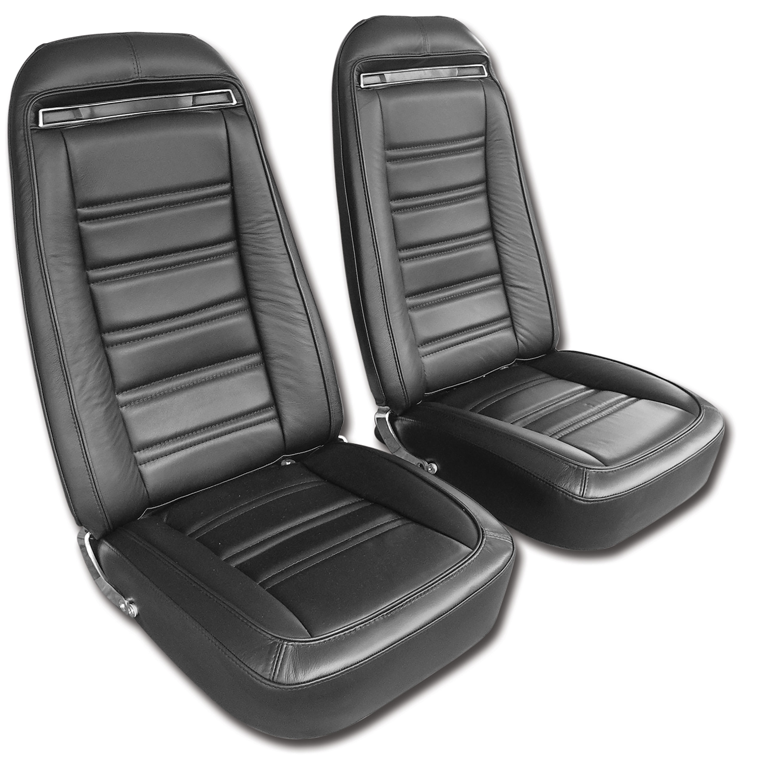 1975 C3 Corvette Mounted Seats Black 100% Leather 