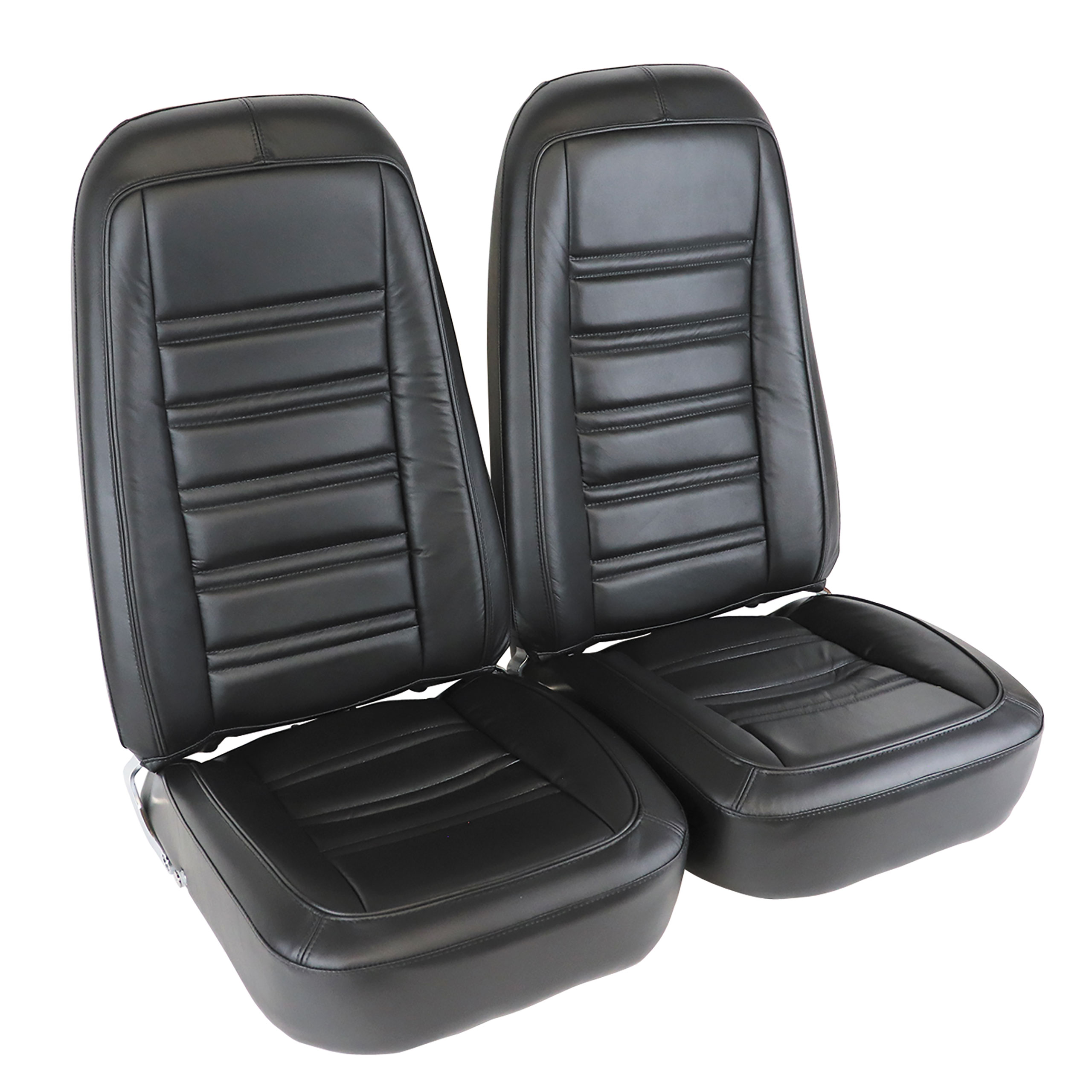 1976-1978 C3 Corvette Mounted Seats Black Leather Vinyl