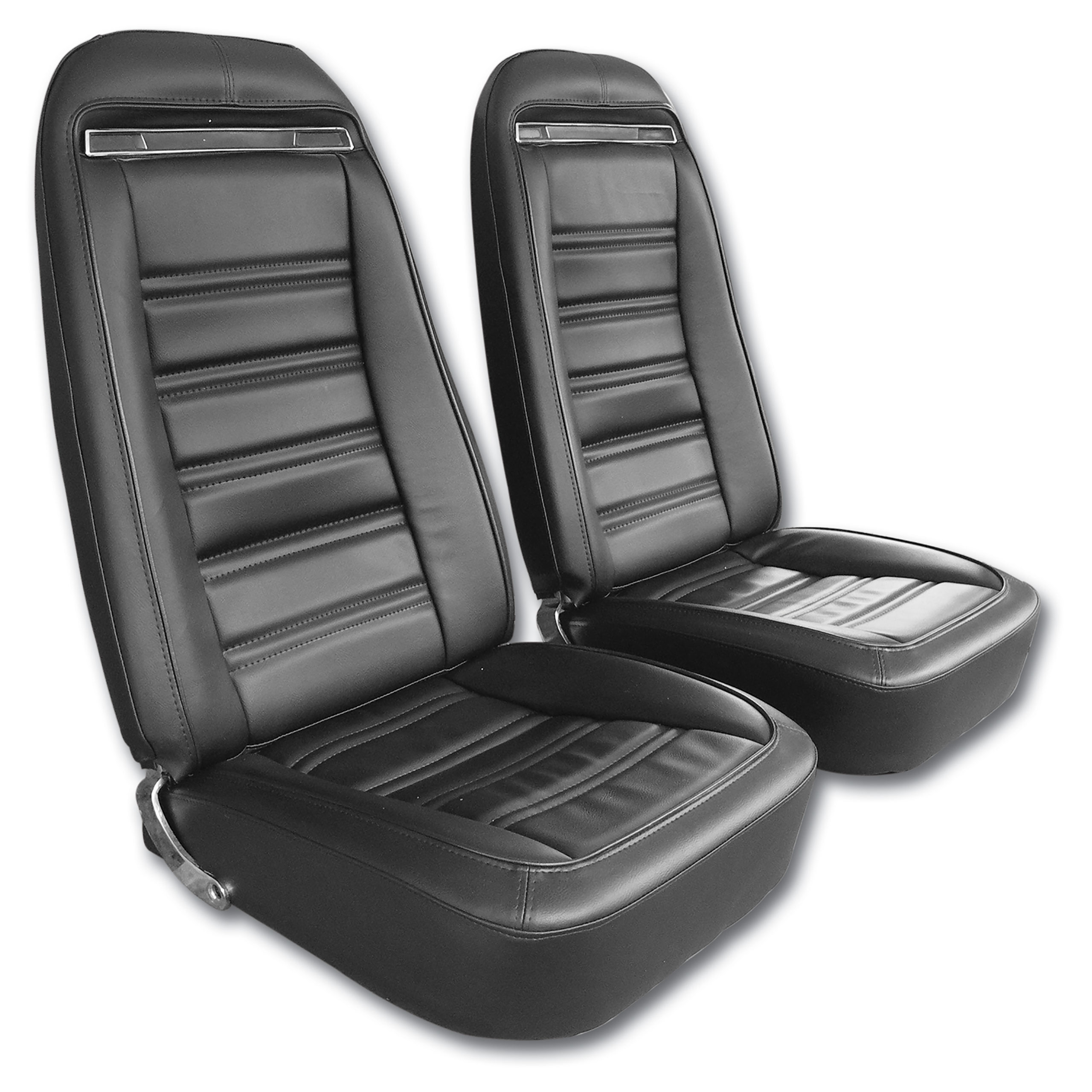 1972-1974 C3 Corvette Mounted Seats Black "Leather-Like"