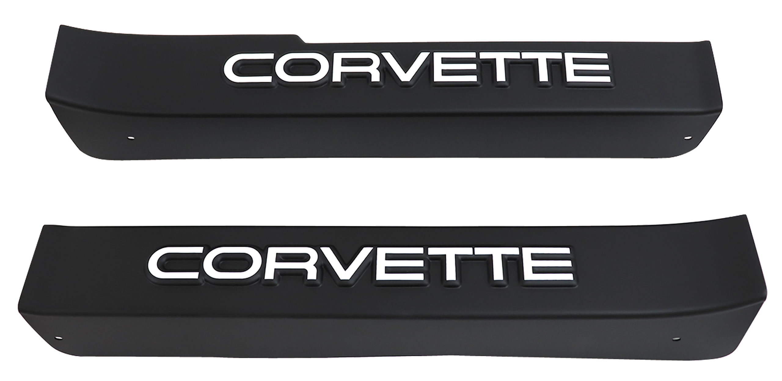 1984-1987 C4 Corvette Door Sill Guards W/Corvette Logo - Black