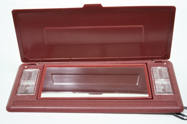 1978-1982 C3 Corvette Sun Visor Vanity Mirror W/Mount Bushings - Red