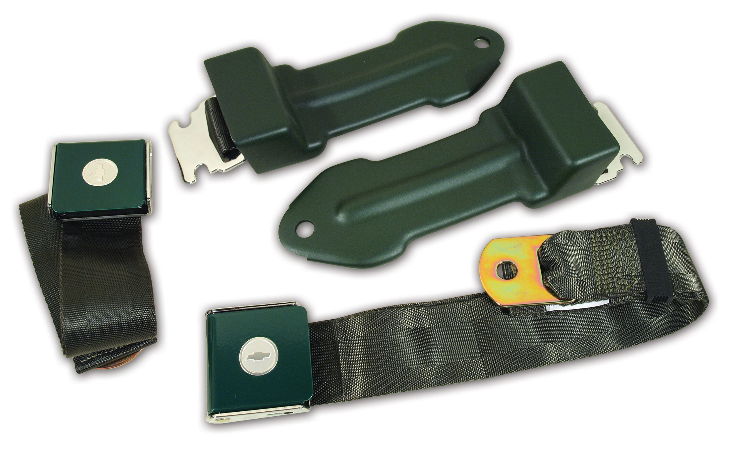 1965-1966 Corvette C2 Seat Belts- Lift Latch - Green CA-41557