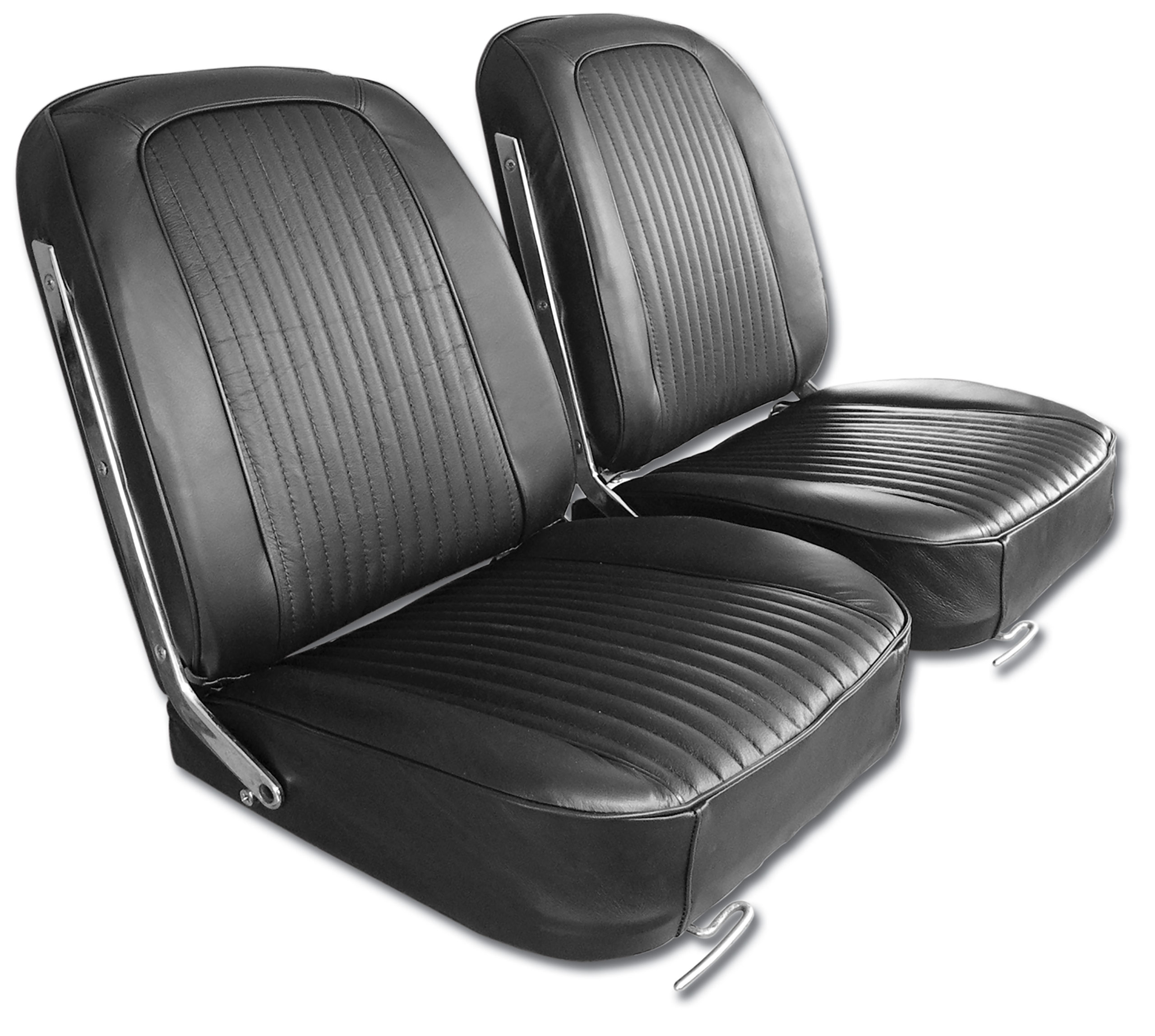 1963 Corvette C2 Leather Seat Covers- Black CA-418320 