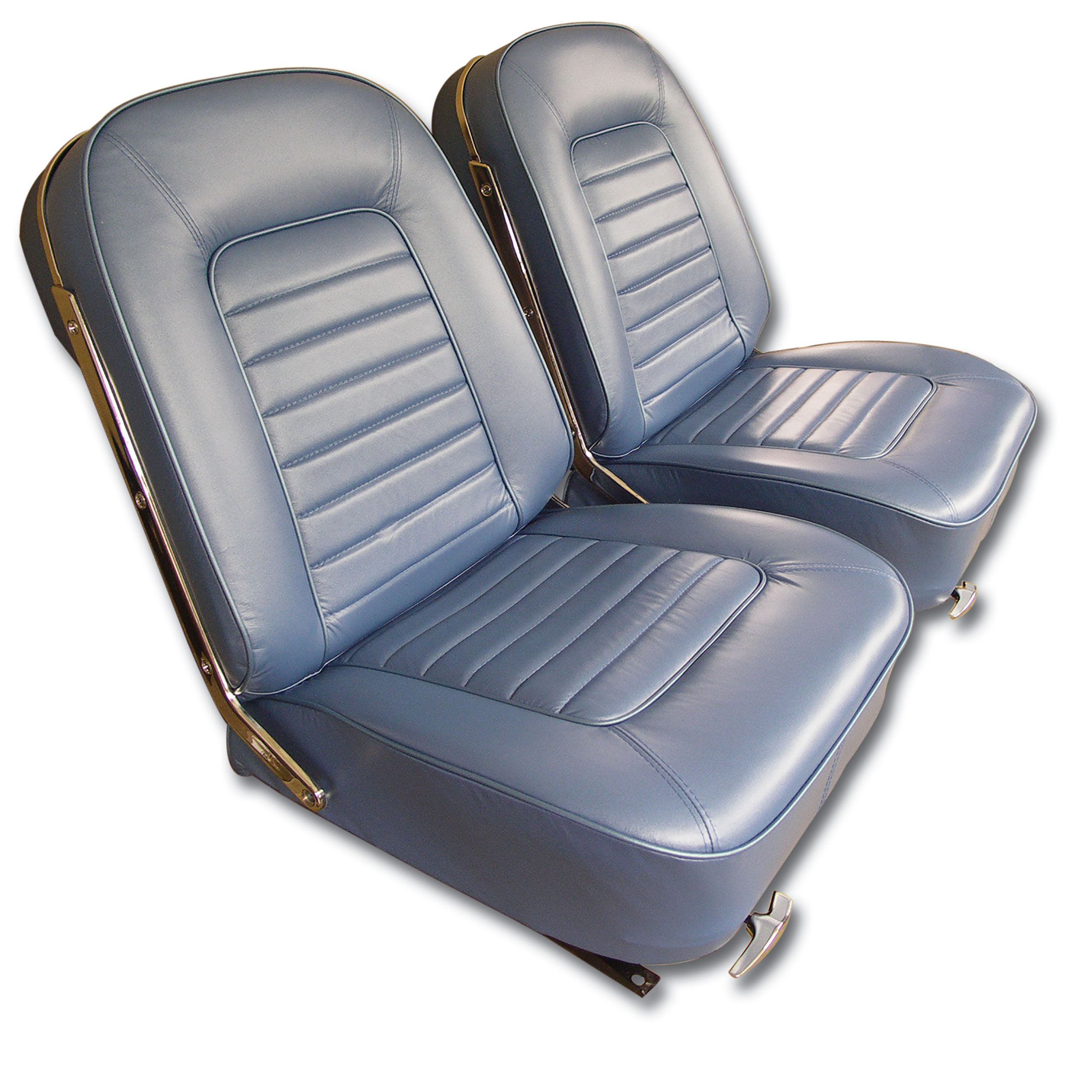 1966 Corvette C2 Leather Seat Covers- Bright Blue CA-418640 