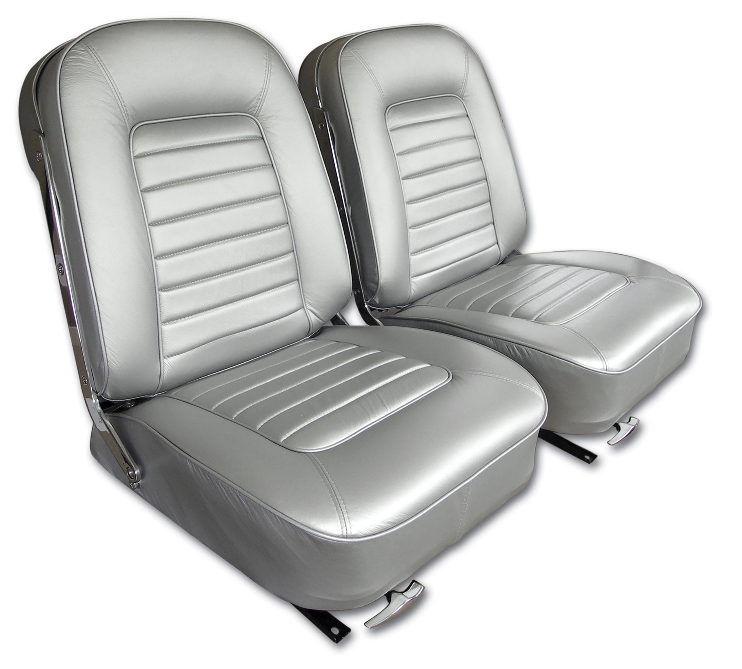 1966 Corvette C2 Leather Seat Covers- Silver CA-418661 