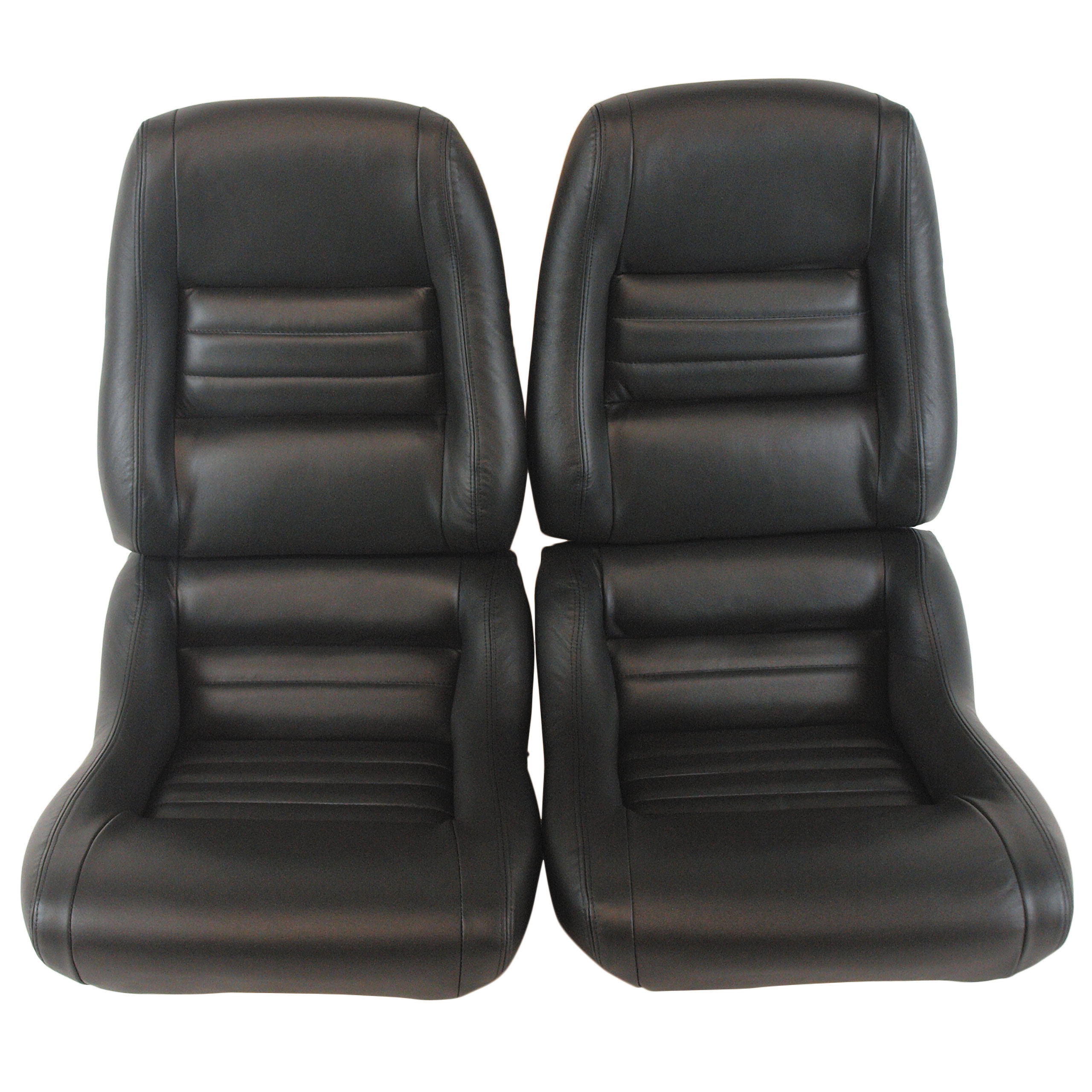 82 Corvette C3 Leather Seat Covers Charcoal Leather/Vinyl Original 2" Bolster CA-419921 