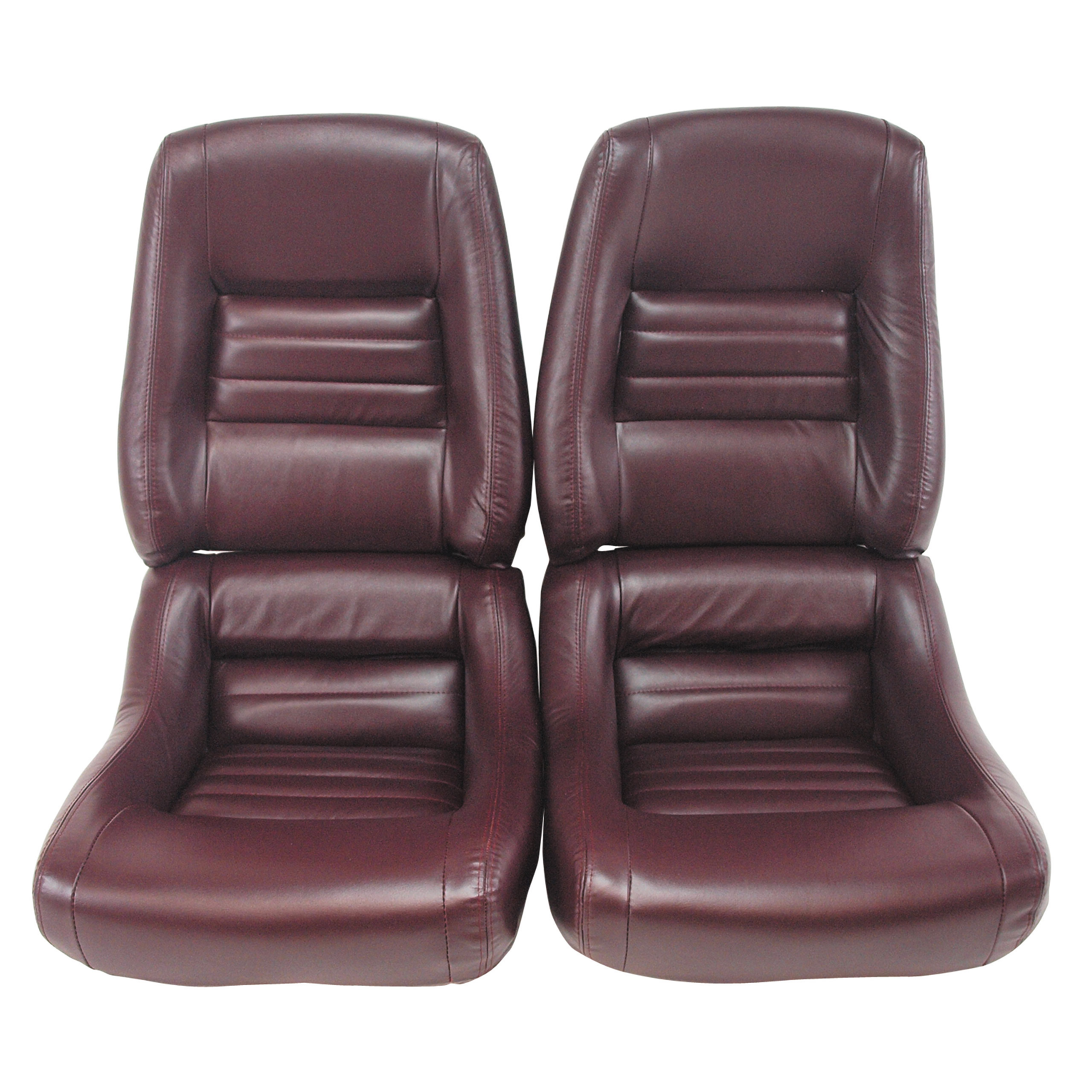 80 Corvette C3 Leather Seat Covers Claret Leather/Vinyl Original 4" Bols CA-420136 