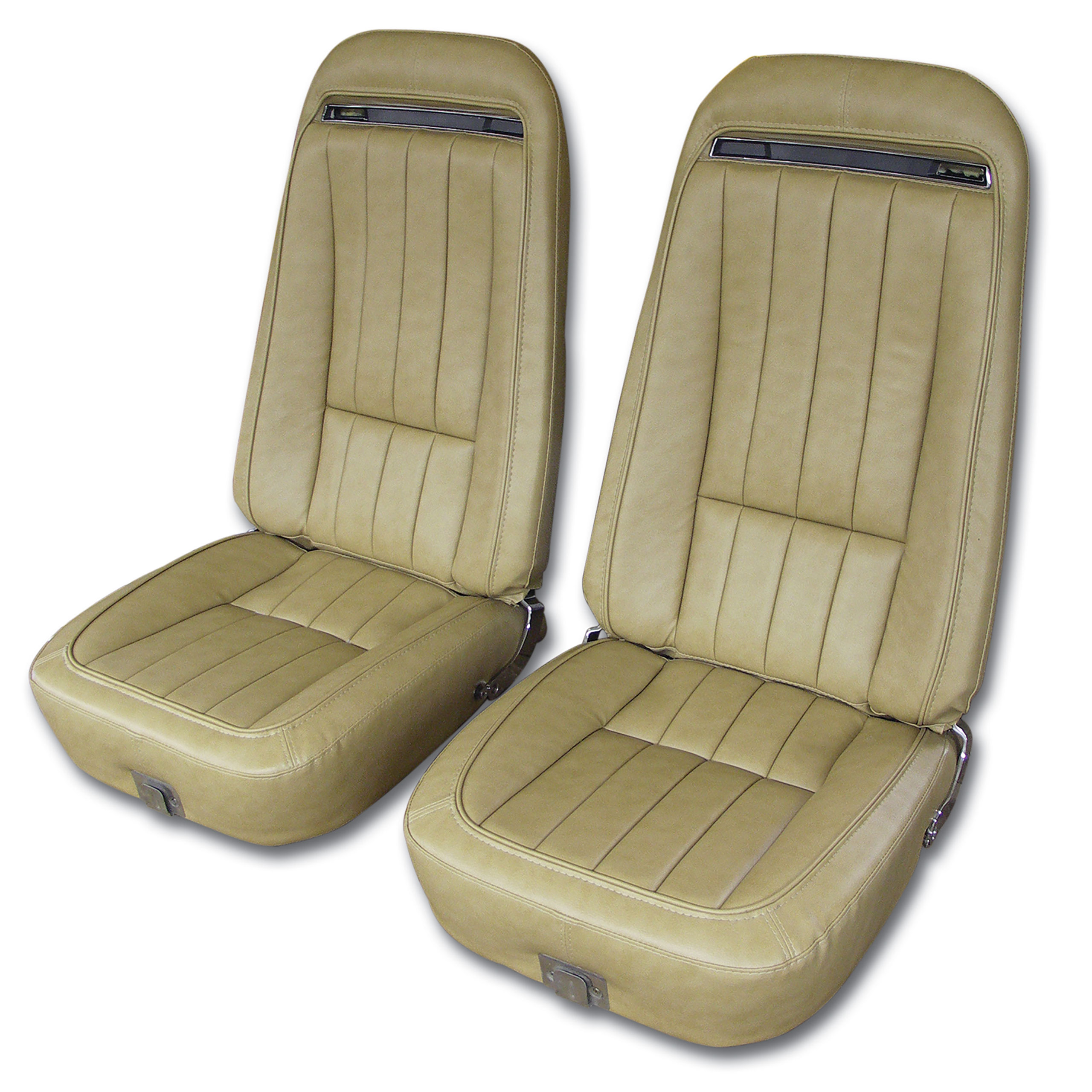 1970-1971 Corvette C3 "Leather-Like" Vinyl Seat Covers Light Saddle CA-421215 