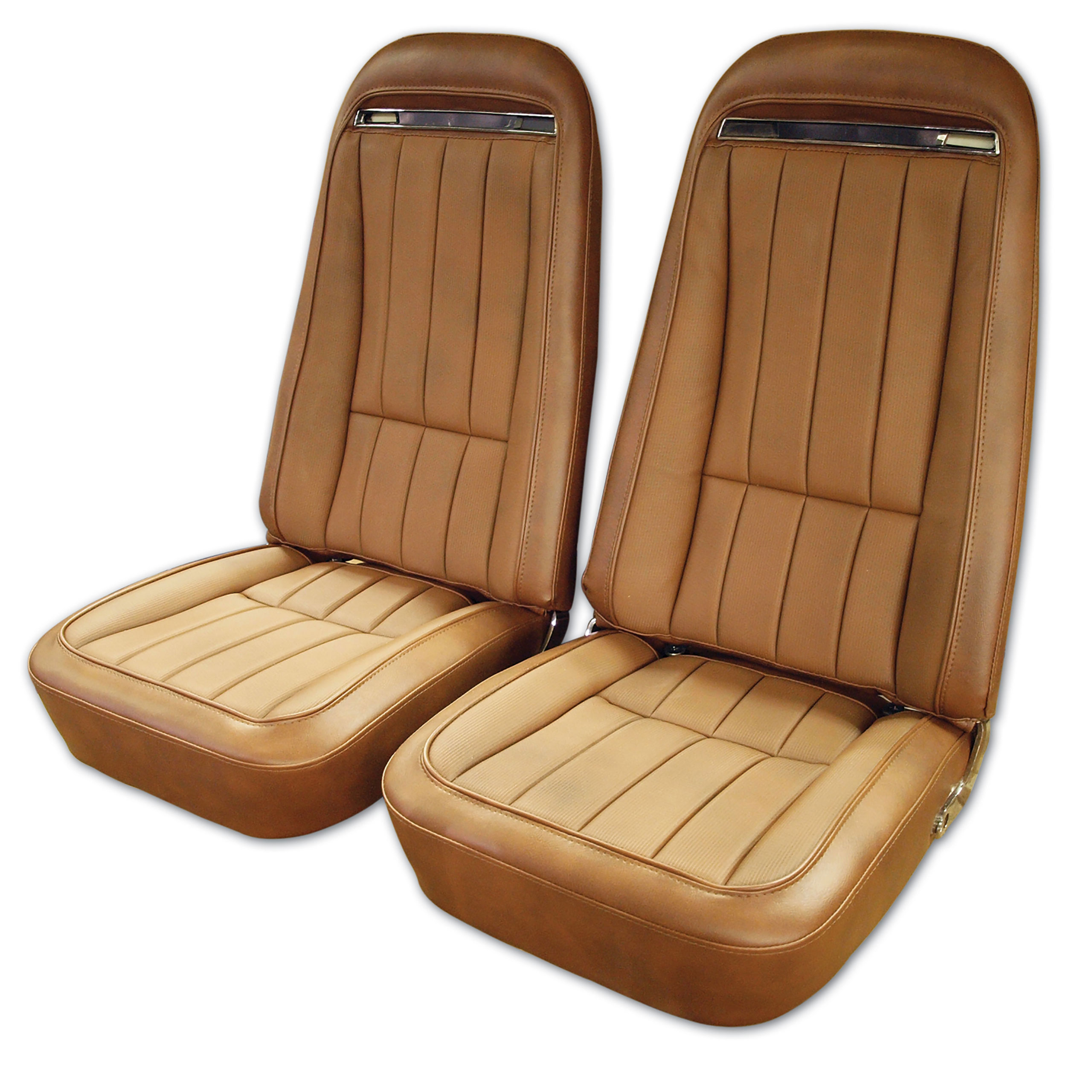 1973 Corvette C3 "Leather-Like" Vinyl Seat Covers Dark Saddle CA-421323