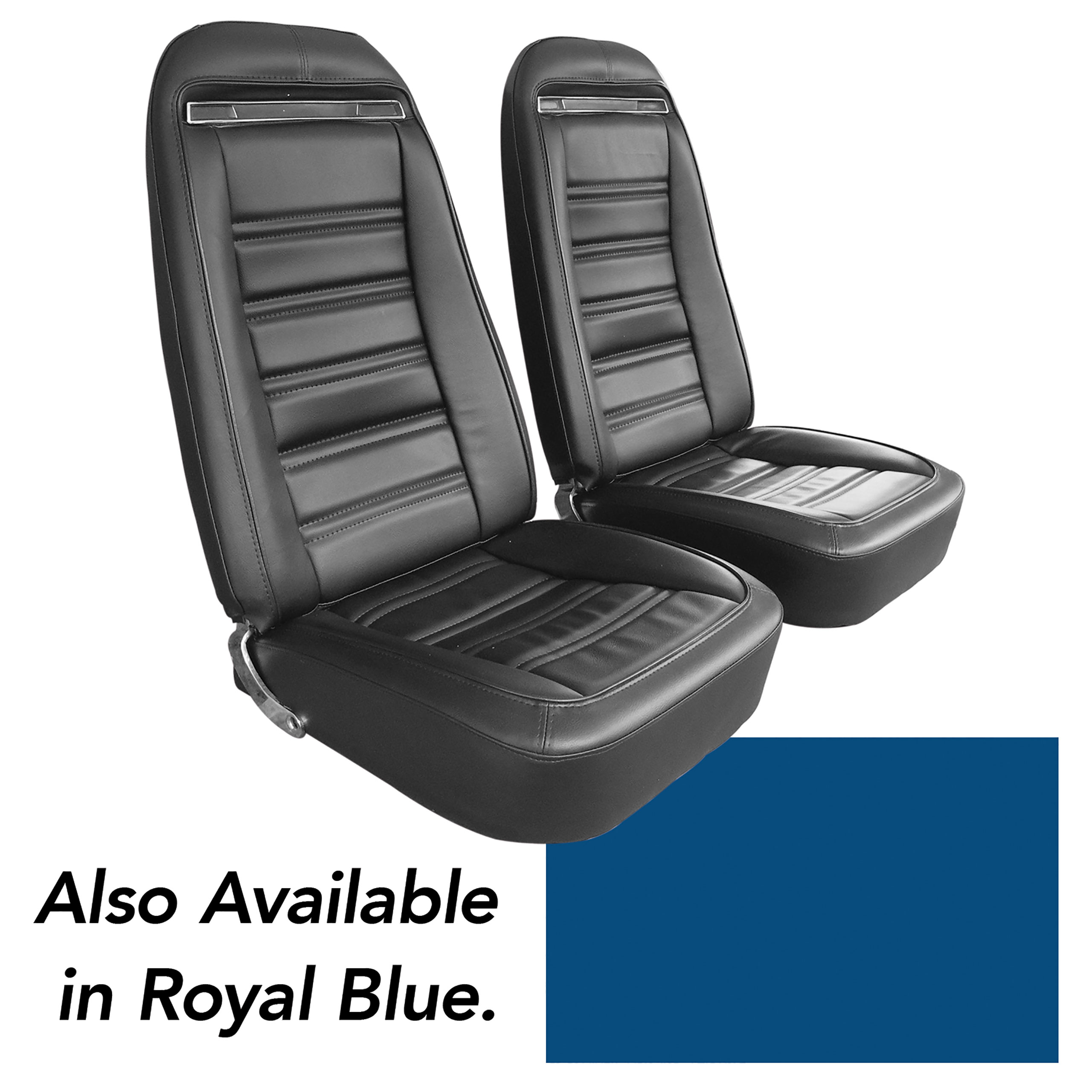 1972 C3 Corvette "Leather-Like" Vinyl Seat Covers Royal Blue