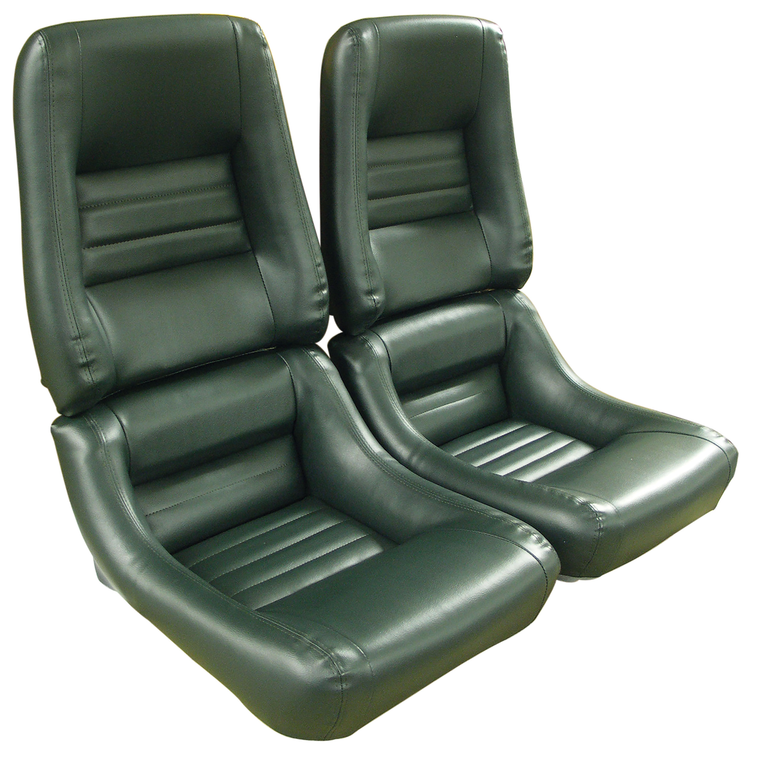 79 Corvette C3 Mounted "Leather-Like" Vinyl Seat Covers Green 4" Bolster CA-422714 