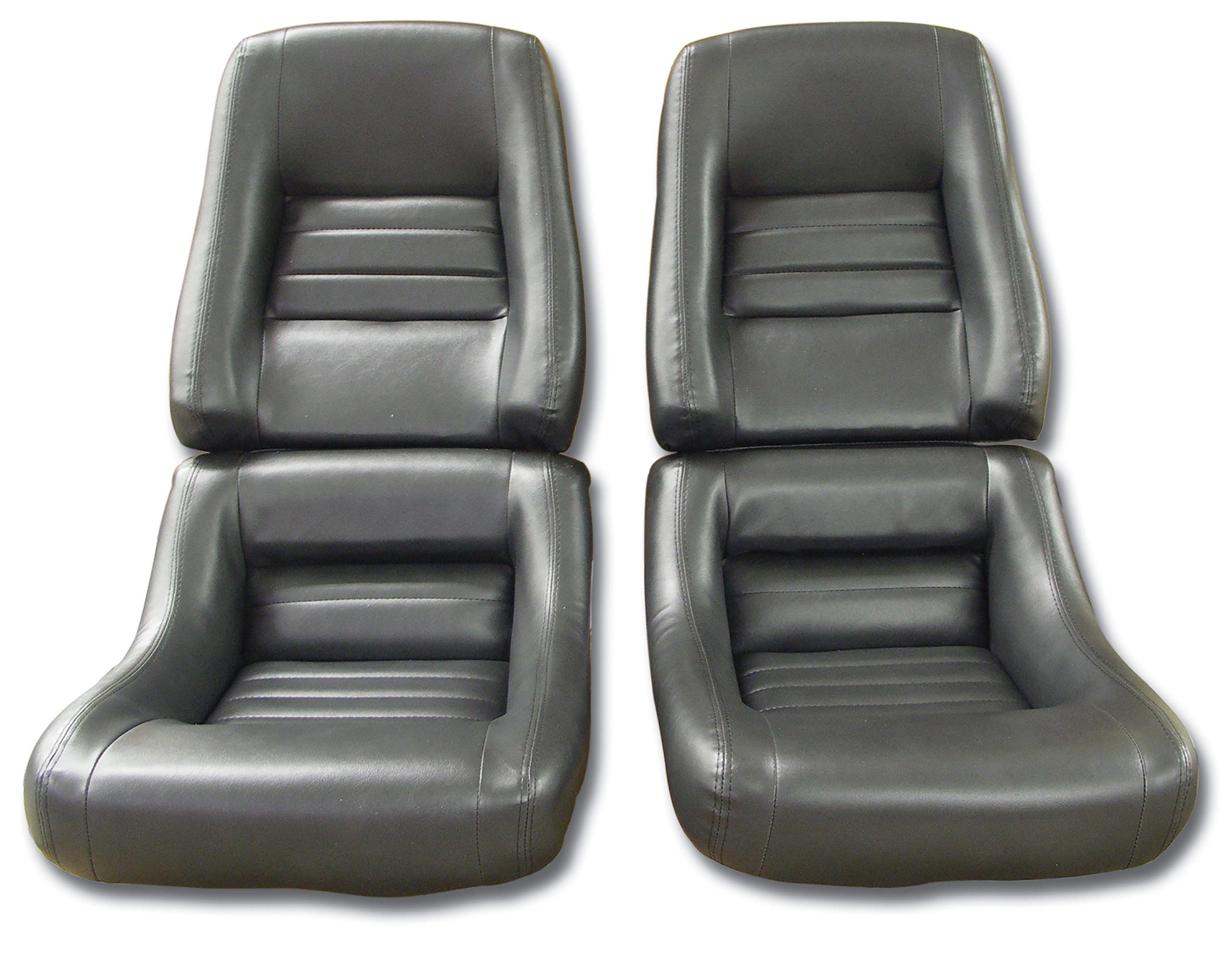 82 Corvette C3 Mounted Leather-Like Vinyl Seat Covers Charcoal 4" Bolster CA-422721 