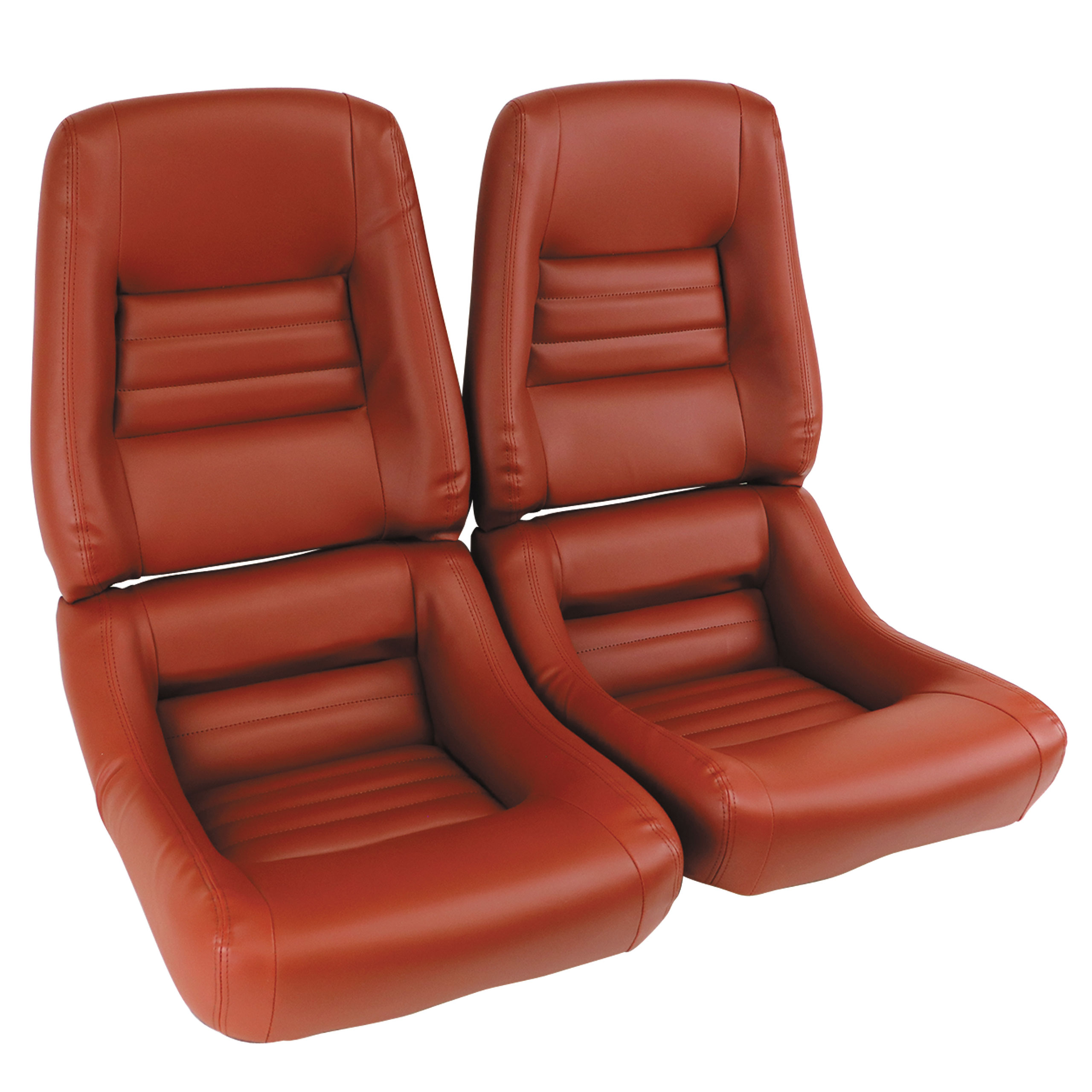 81 Corvette C3 Mounted Leather-Like Vinyl Seat Covers Cinnabar 4" Bolster CA-422739 