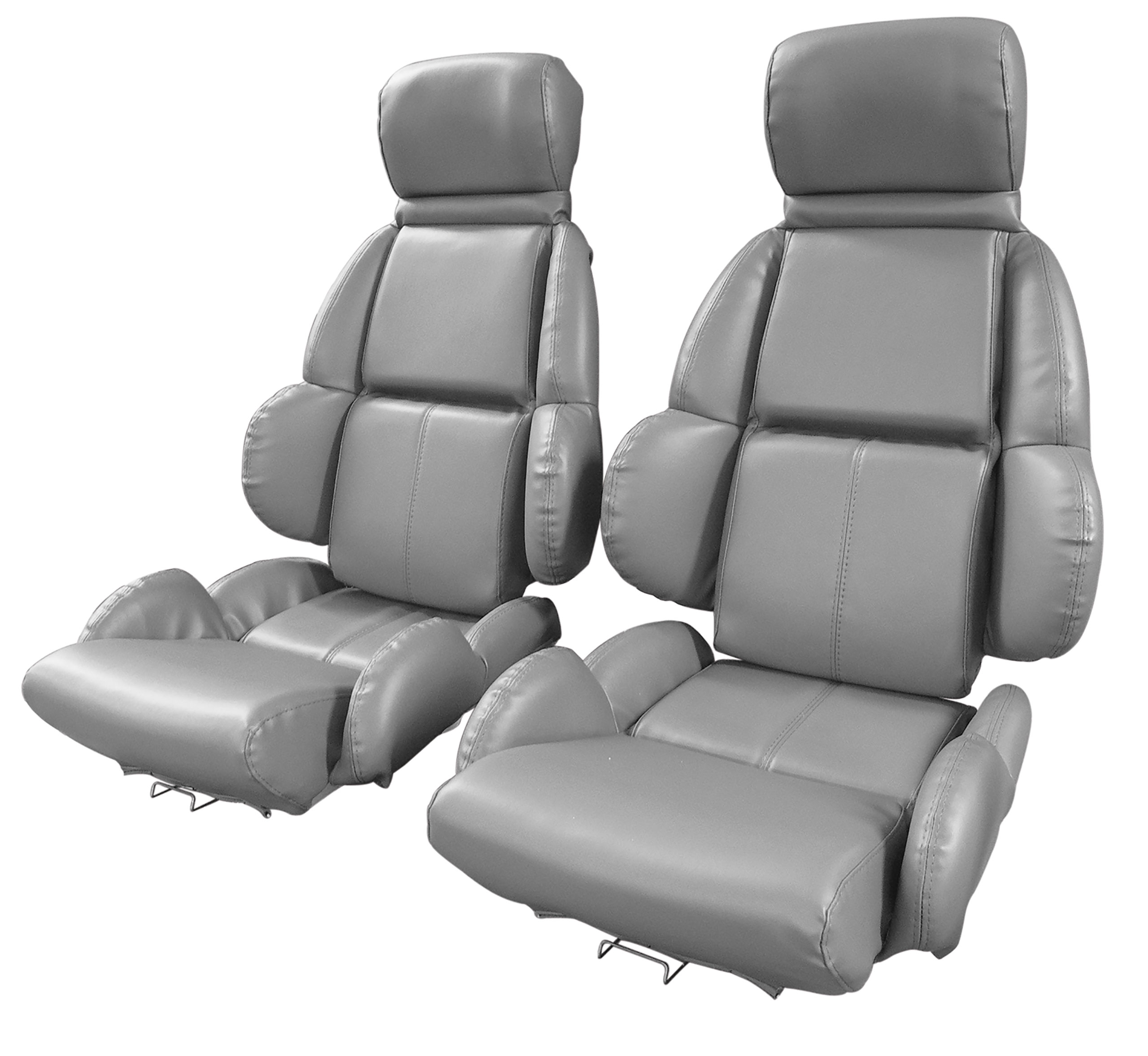 1989 Corvette C4 Mounted "Leather-Like" Vinyl Seat Covers Gray Standard CA-423179 