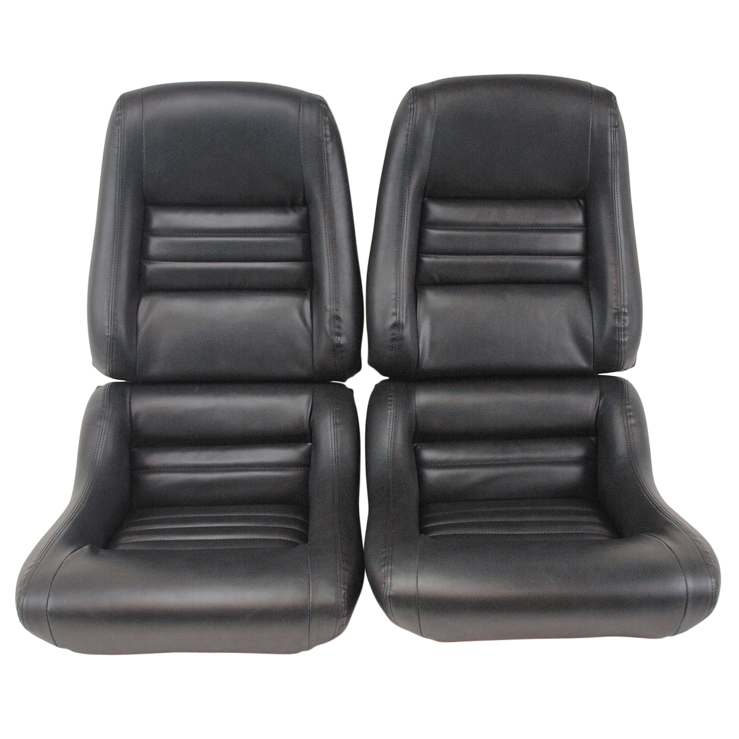  82 Corvette C3 Mounted Leather-Like Vinyl Seat Covers Charcoal 2" Bolster CA-423421