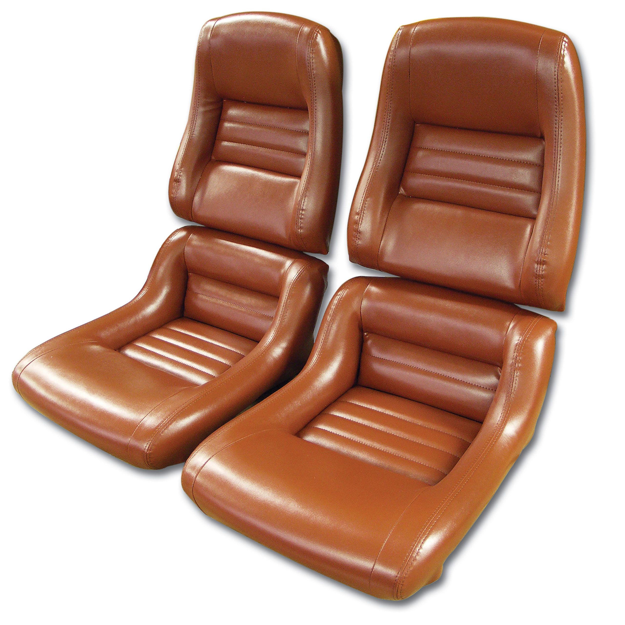 81 Corvette C3 Mounted Leather-Like Vinyl Seat Covers Cinnabar 2" Bolster CA-423439