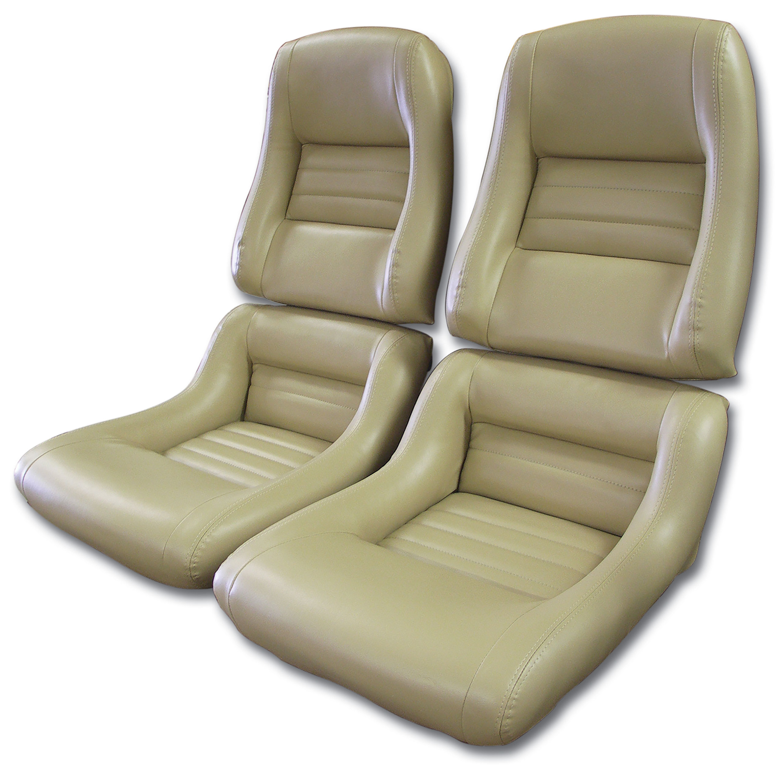 79-80 Corvette C3 422750 Mounted Leather-Like Vinyl Seat Covers Doeskin 4" Bols CA-423450