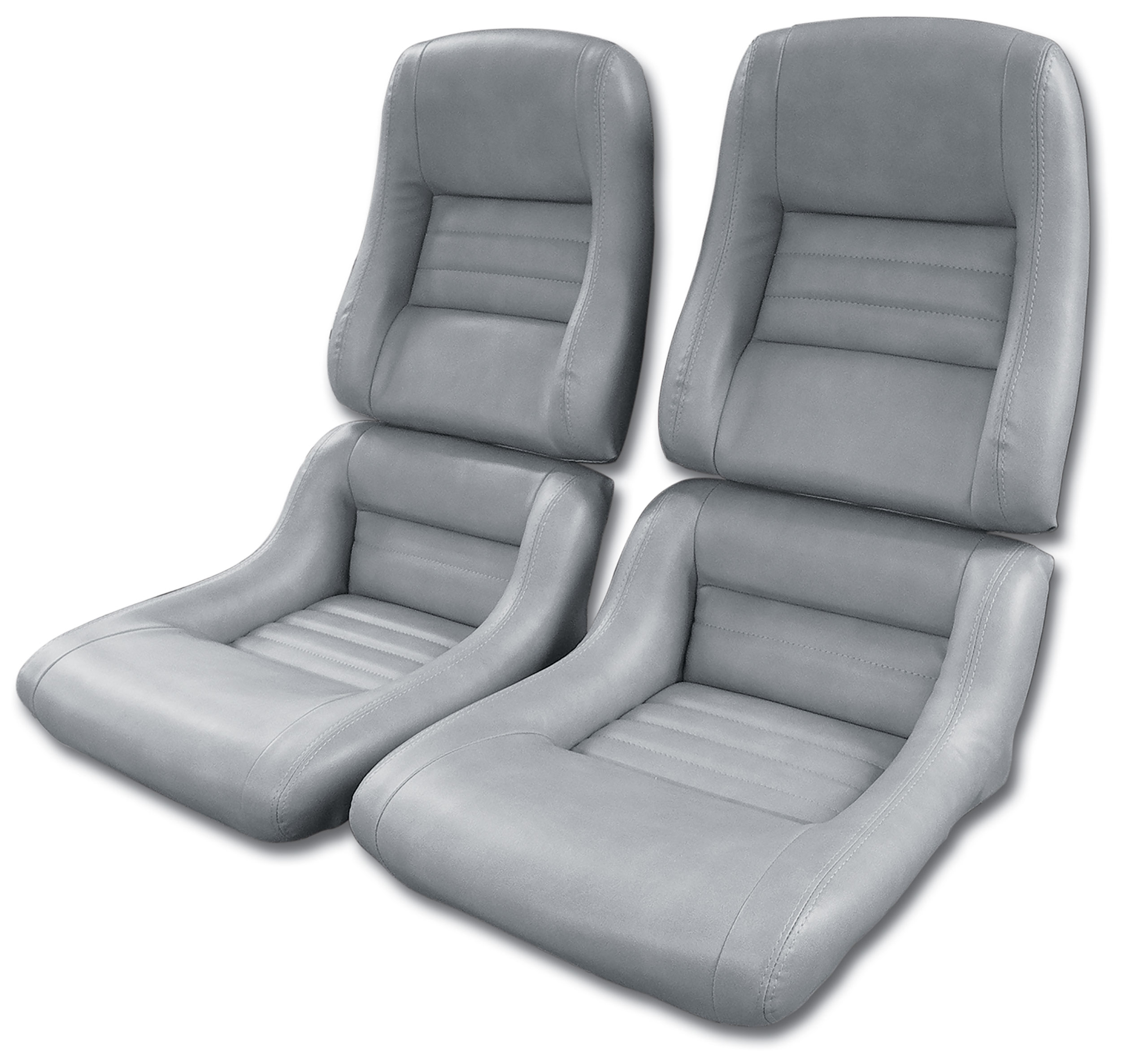 82 Corvette C3 Mounted "Leather-Like" Vinyl Seat Covers Gray 2" Bolster CA-423468 