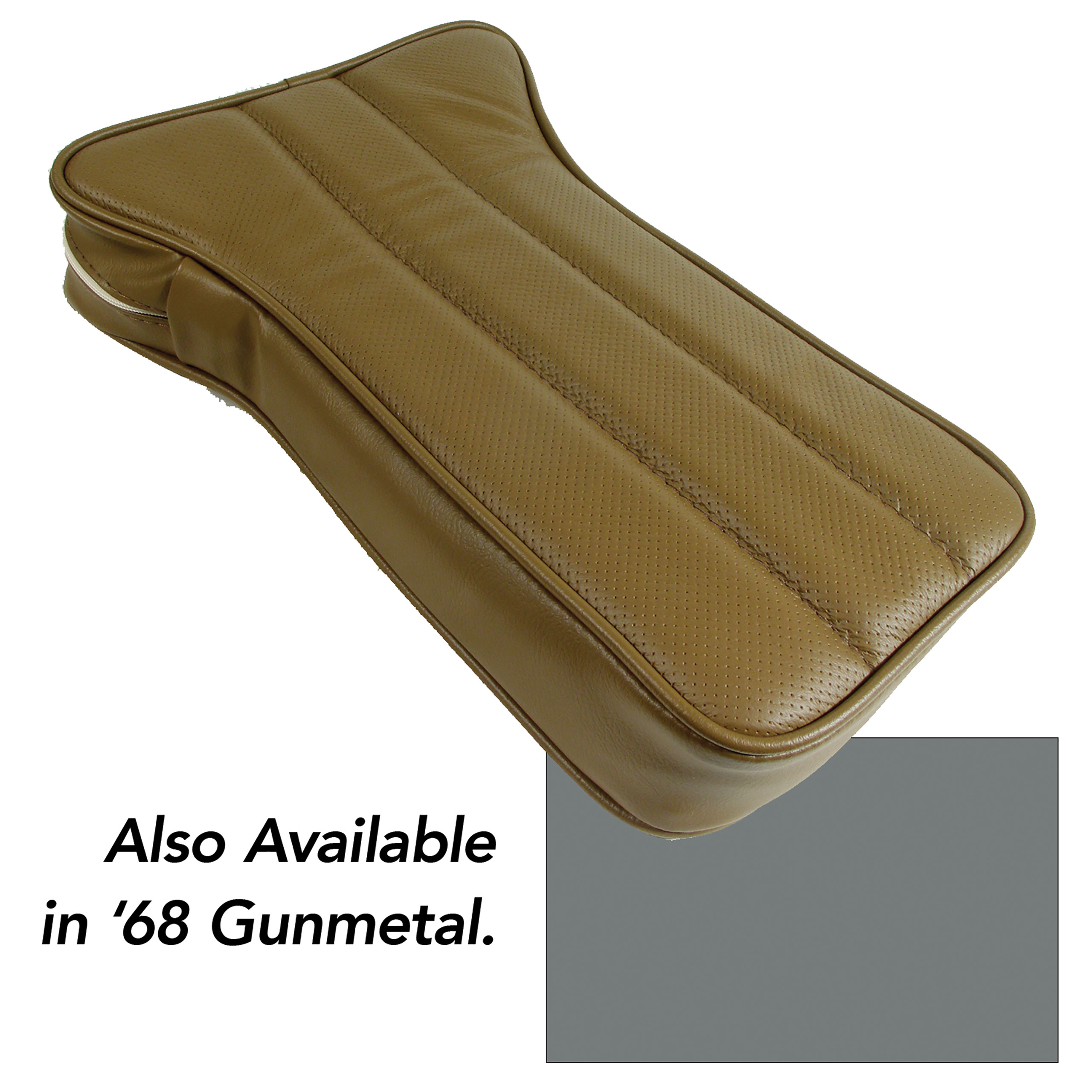 Center Armrest- Gunmetal Leather For 1968 Corvette