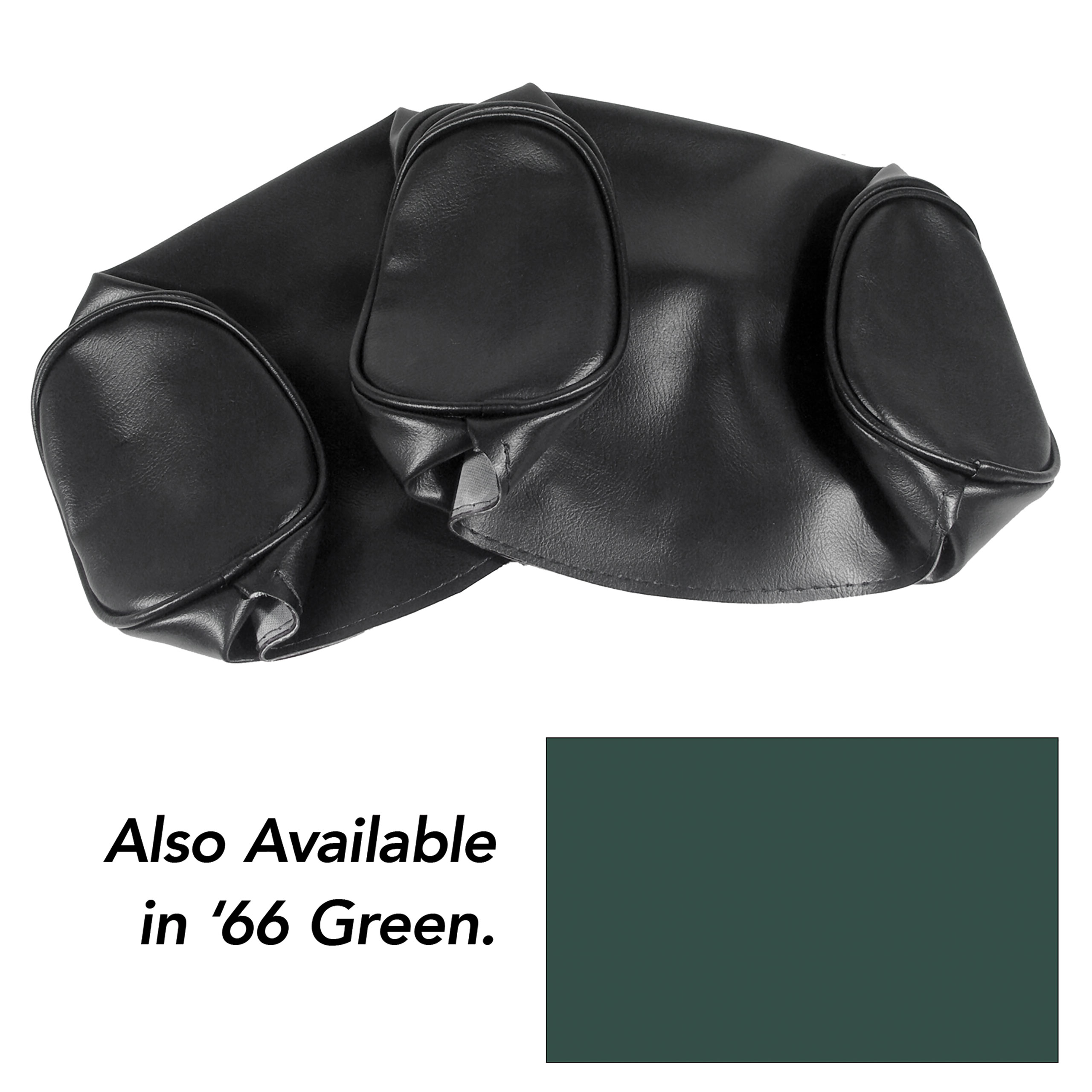 Headrest Covers- Green Vinyl For 1966 Corvette