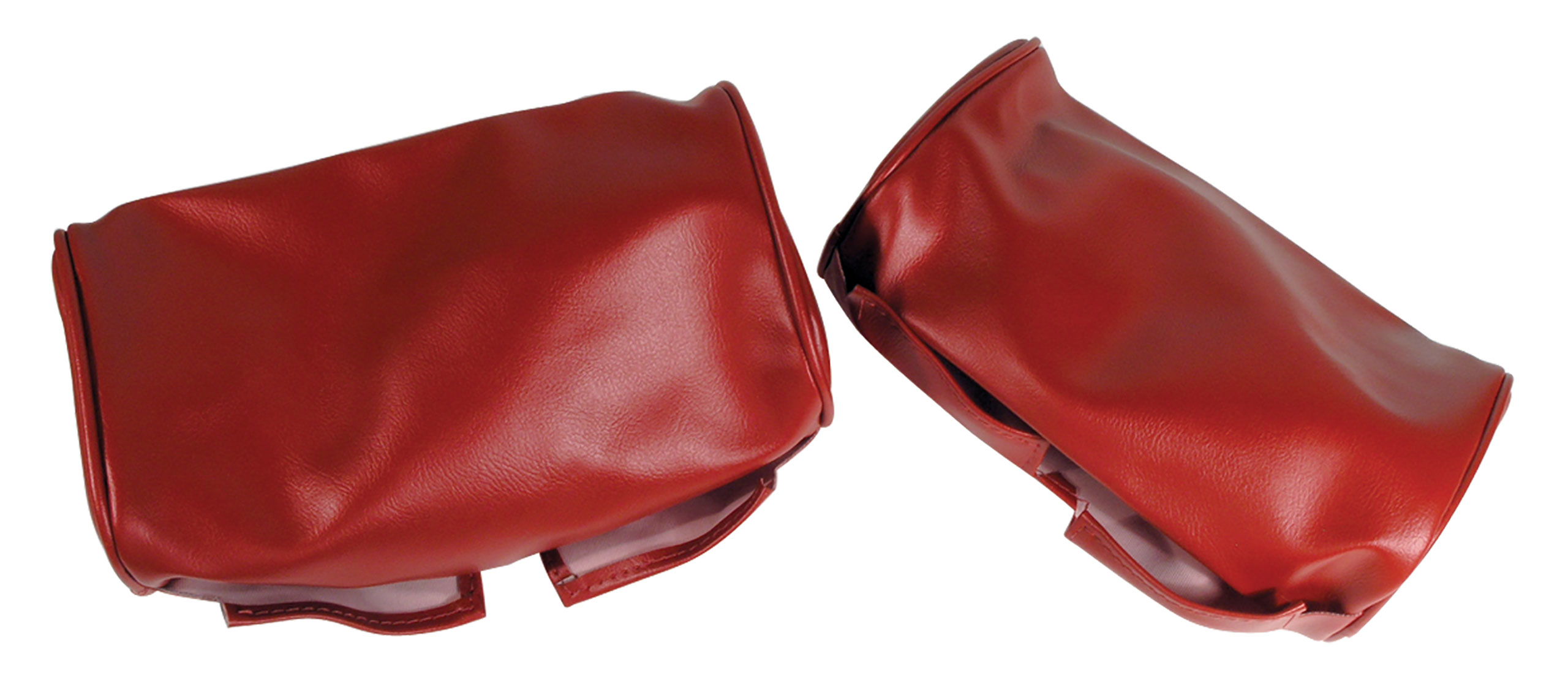 Headrest Covers- Red Vinyl For 1966 Corvette