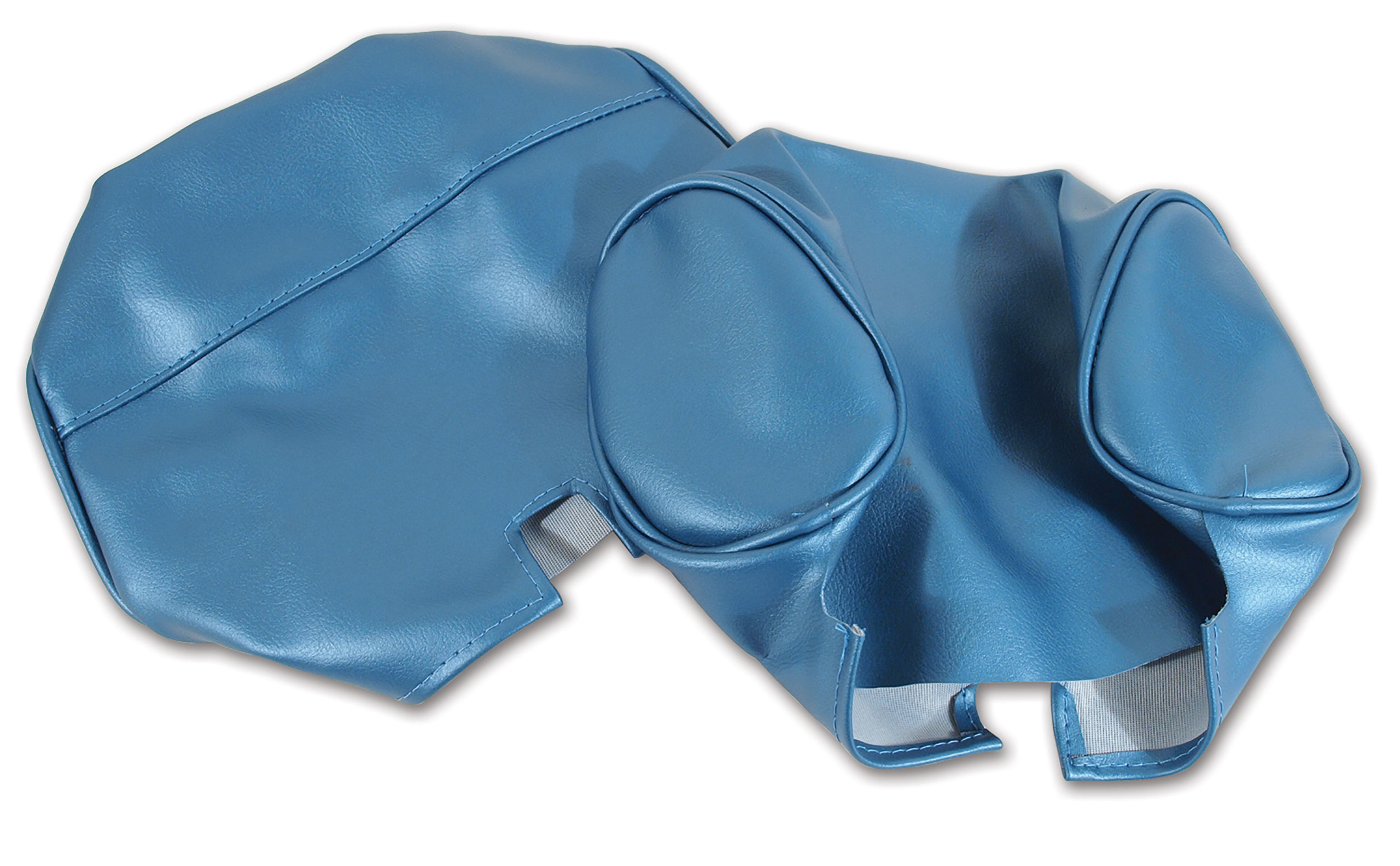 Headrest Covers- Bright Blue Vinyl For 1966 Corvette