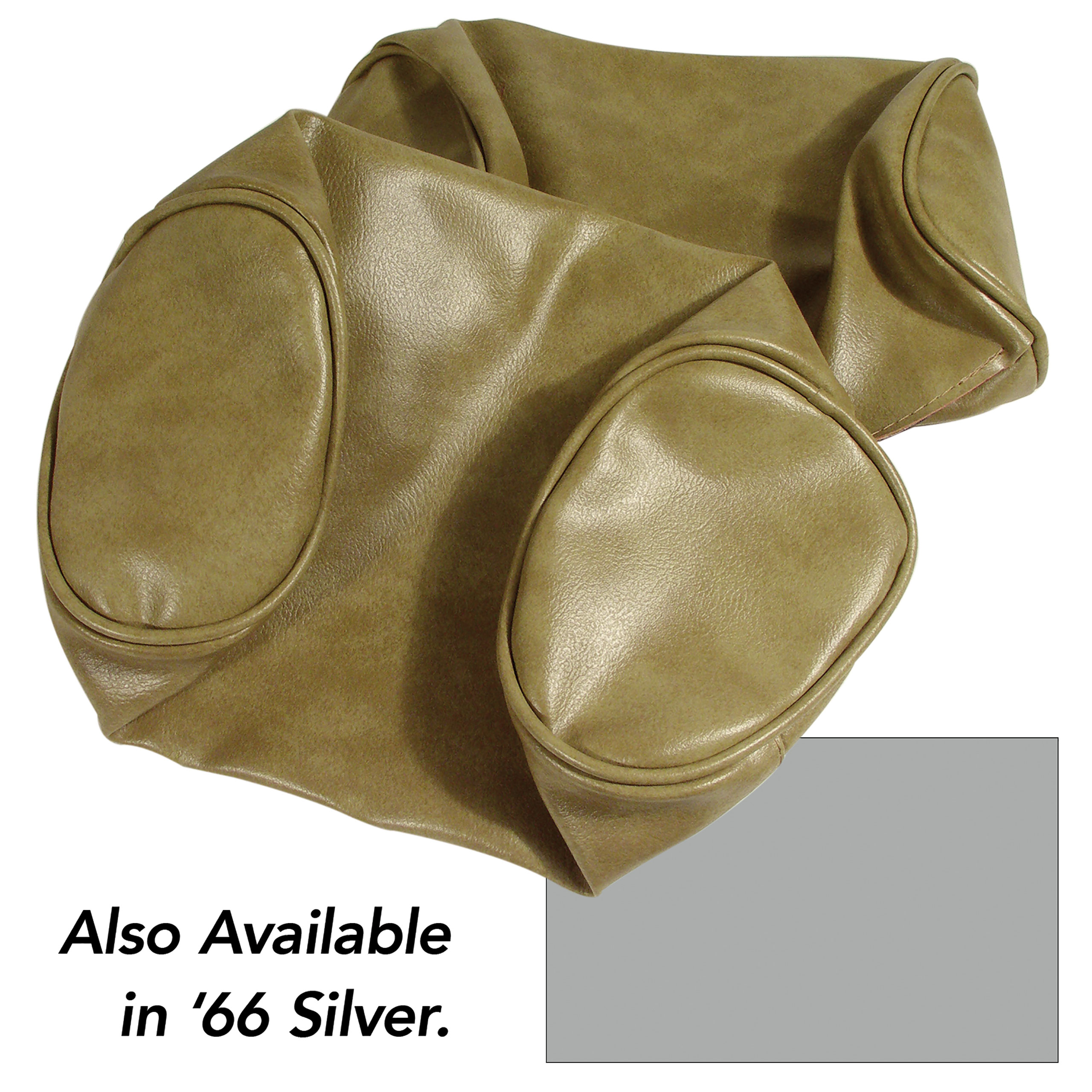 Headrest Covers- Silver Vinyl For 1966 Corvette