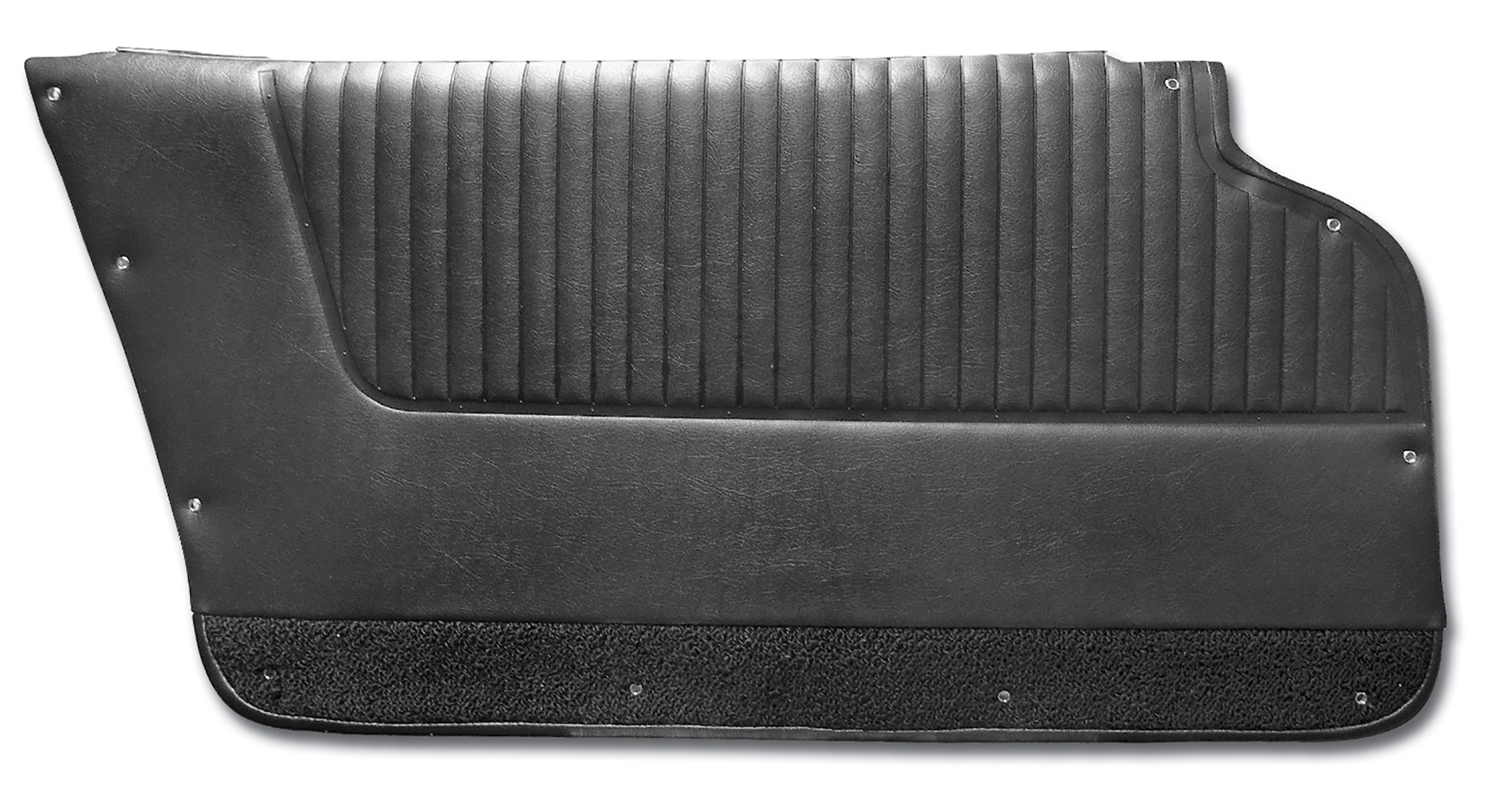 1963-1964 Corvette C2 Door Panels- Black - Coupe - W/Felt CA-437020 