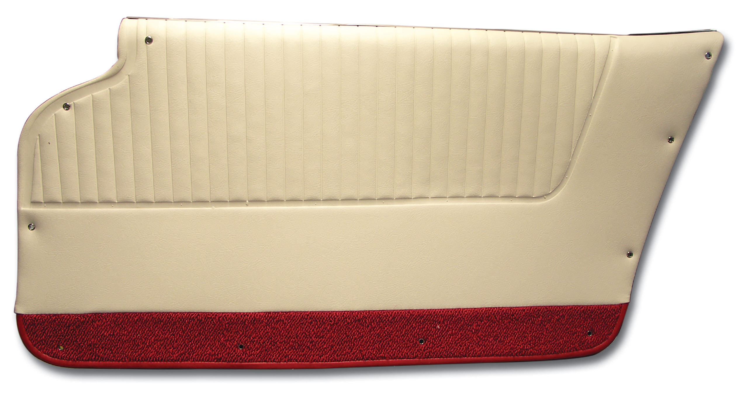 1964 Corvette C2 Door Panels White W/Red Carpet Convertible W/Felt CA-4371Z2 