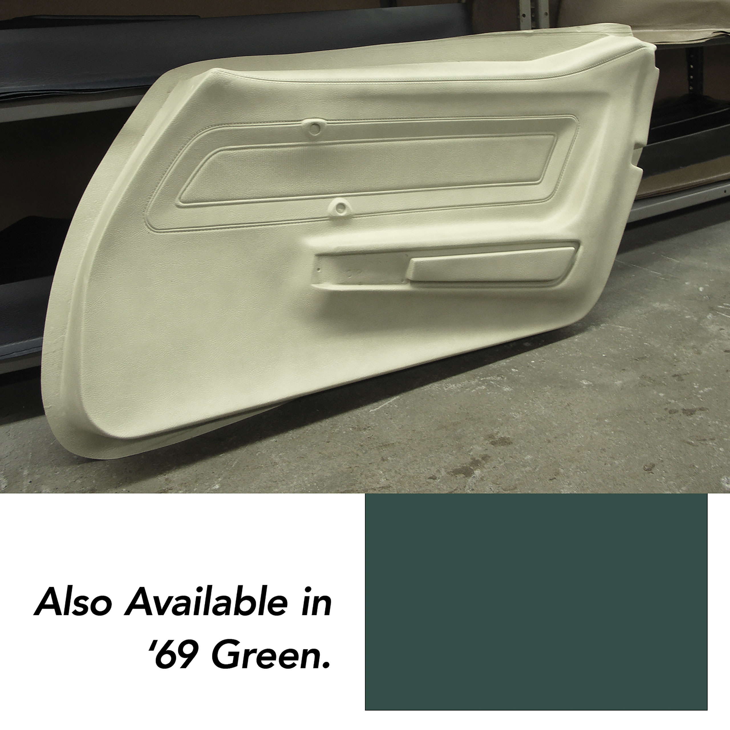 1969 Corvette C3 Door Panel Skin- Green LH CA-441314 