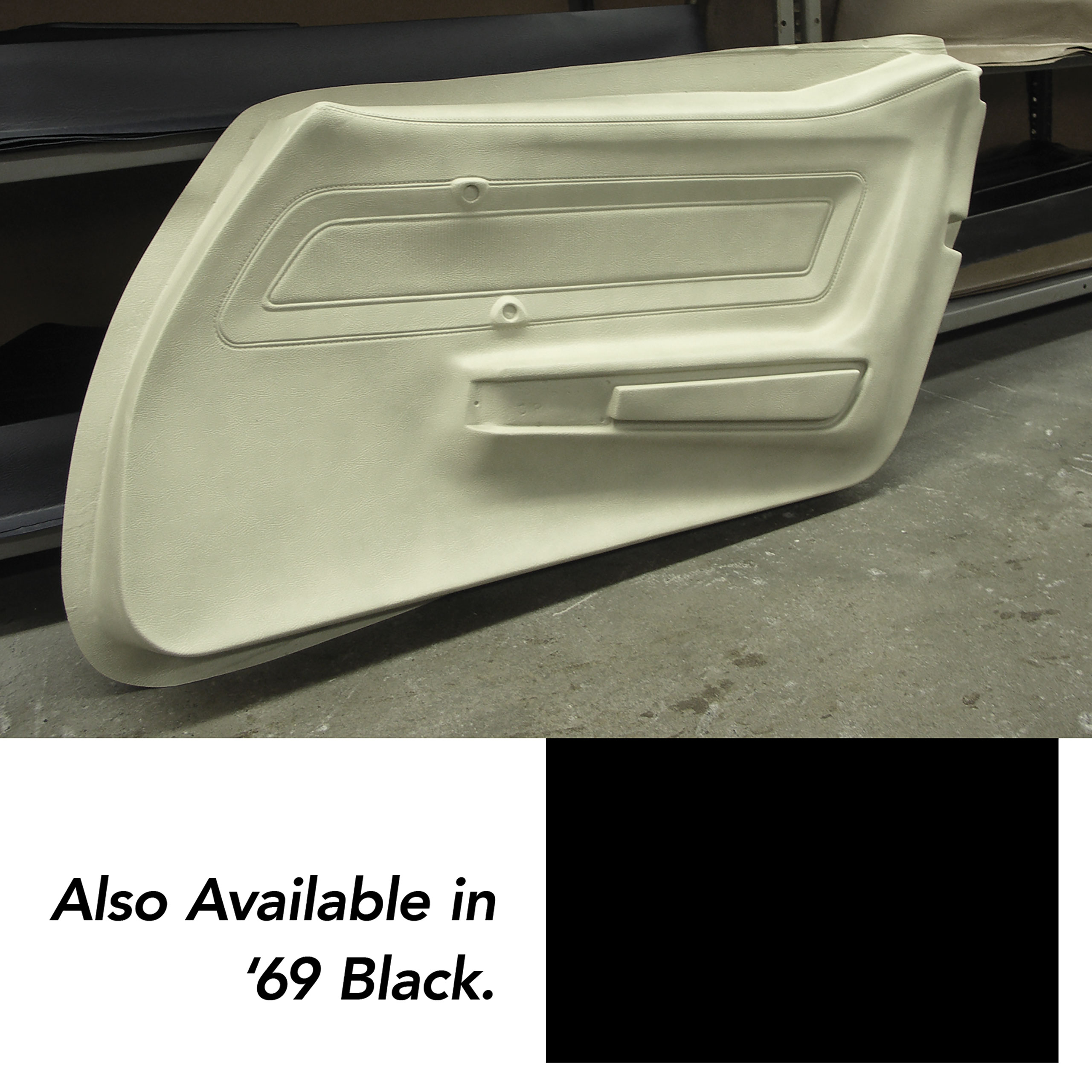 1969 Corvette C3 Door Panel Skin- Black LH CA-441320 