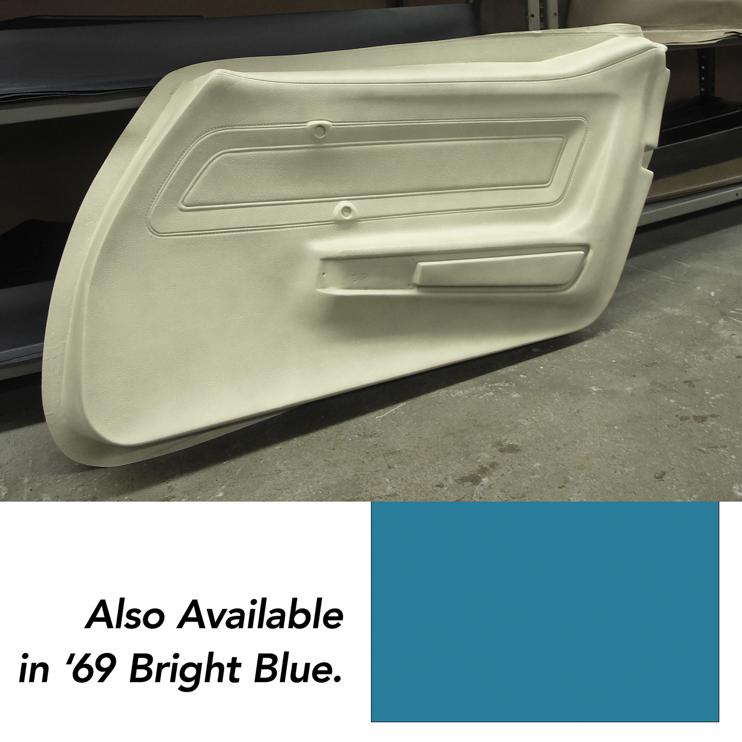 1969 Corvette C3 Door Panel Skin- Bright Blue LH CA-441341 