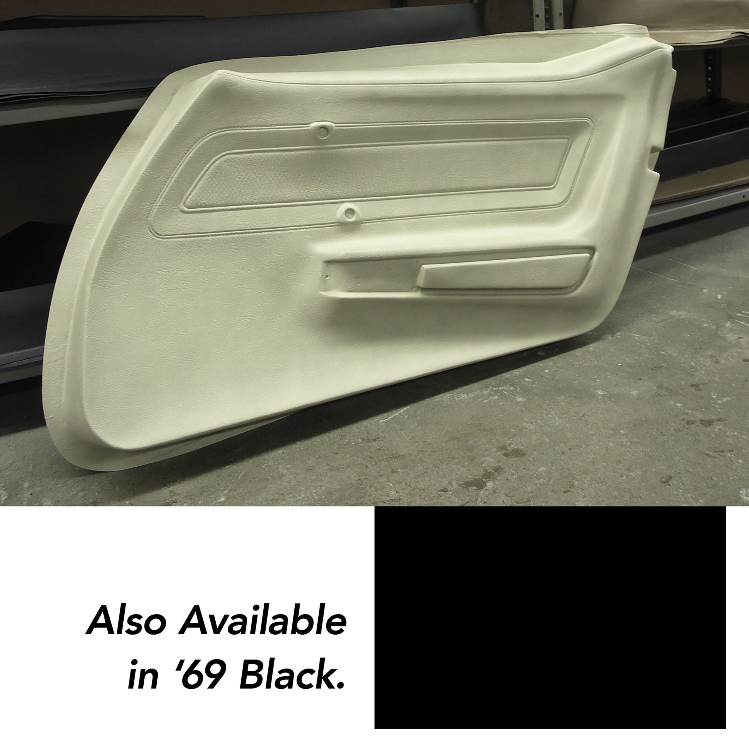 1969 Corvette C3 Door Panel Skin- Black RH CA-441420