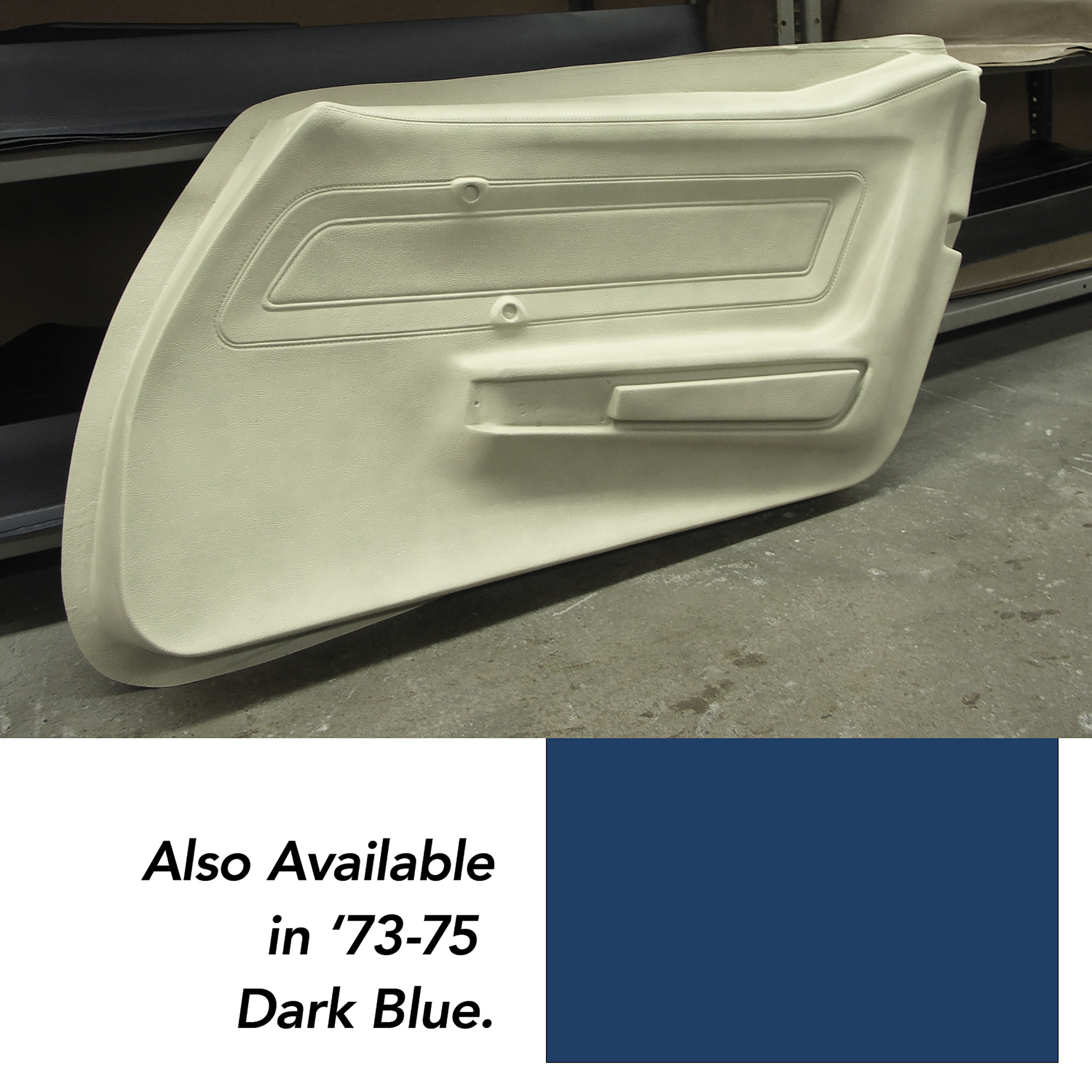 1973-1975 Corvette C3 Door Panel Skin- Dark Blue LH CA-441943 