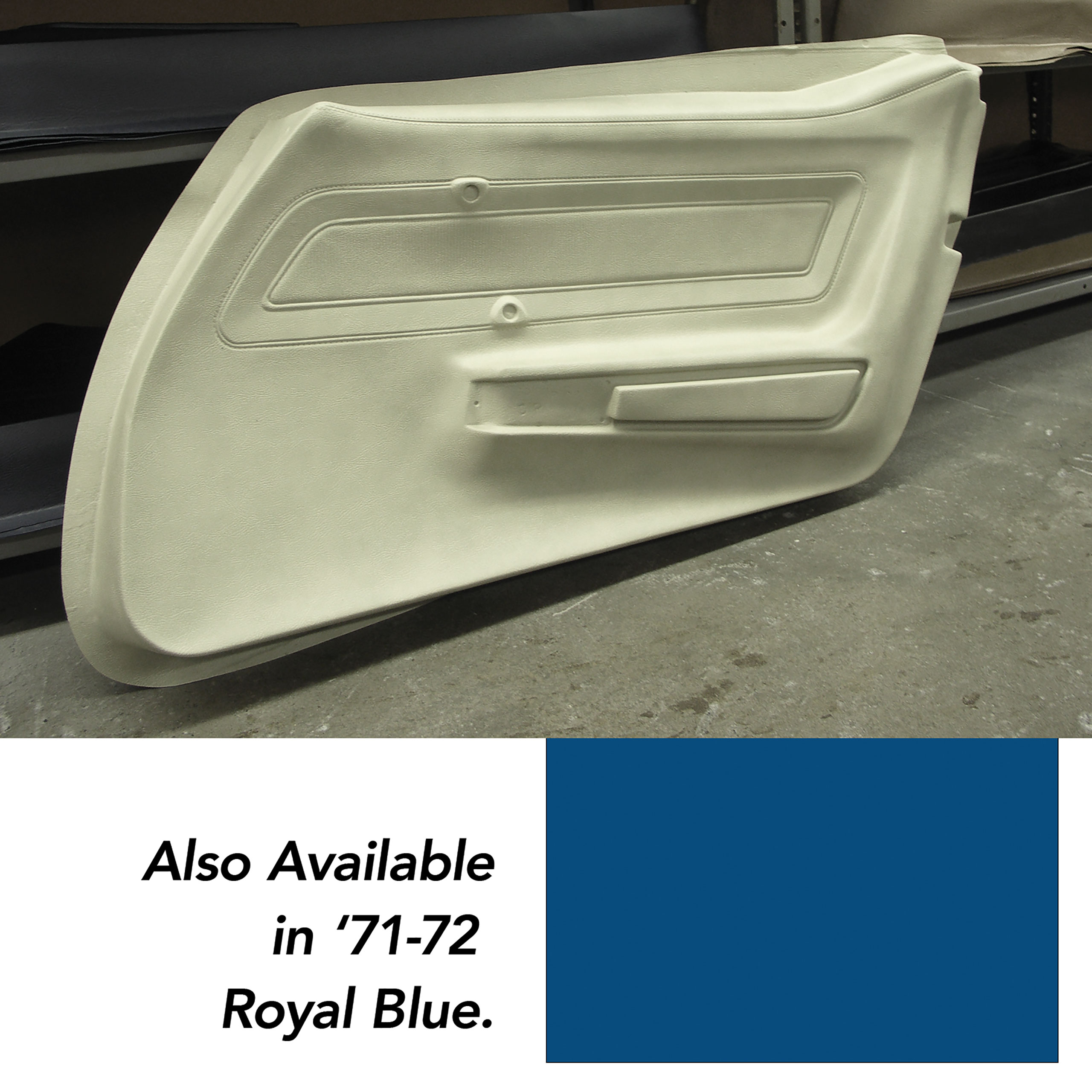 1971-1972 Corvette C3 Door Panel Skin- Royal Blue LH CA-441947 