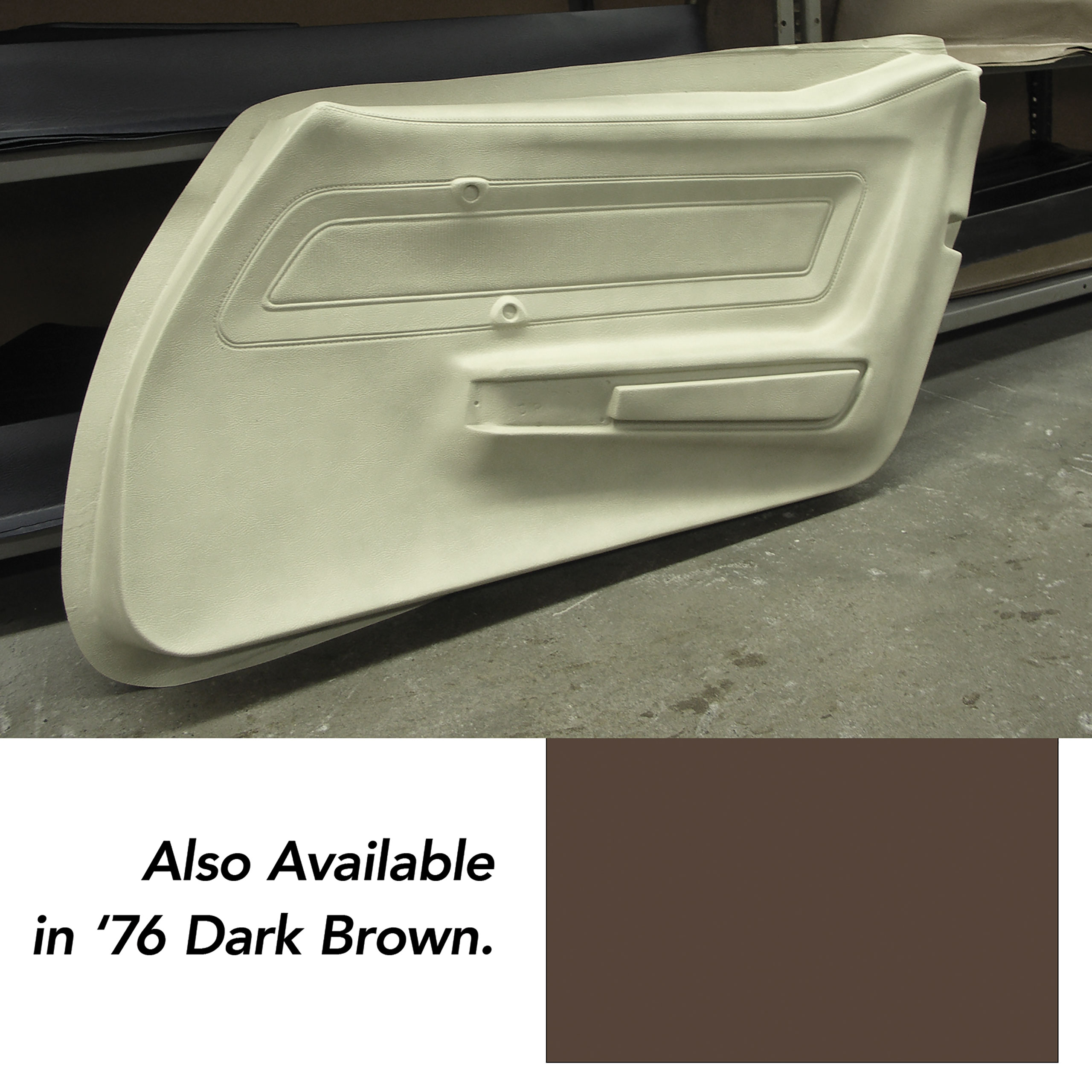 1976 Corvette C3 Door Panel Skin- Dark Brown LH CA-441955 