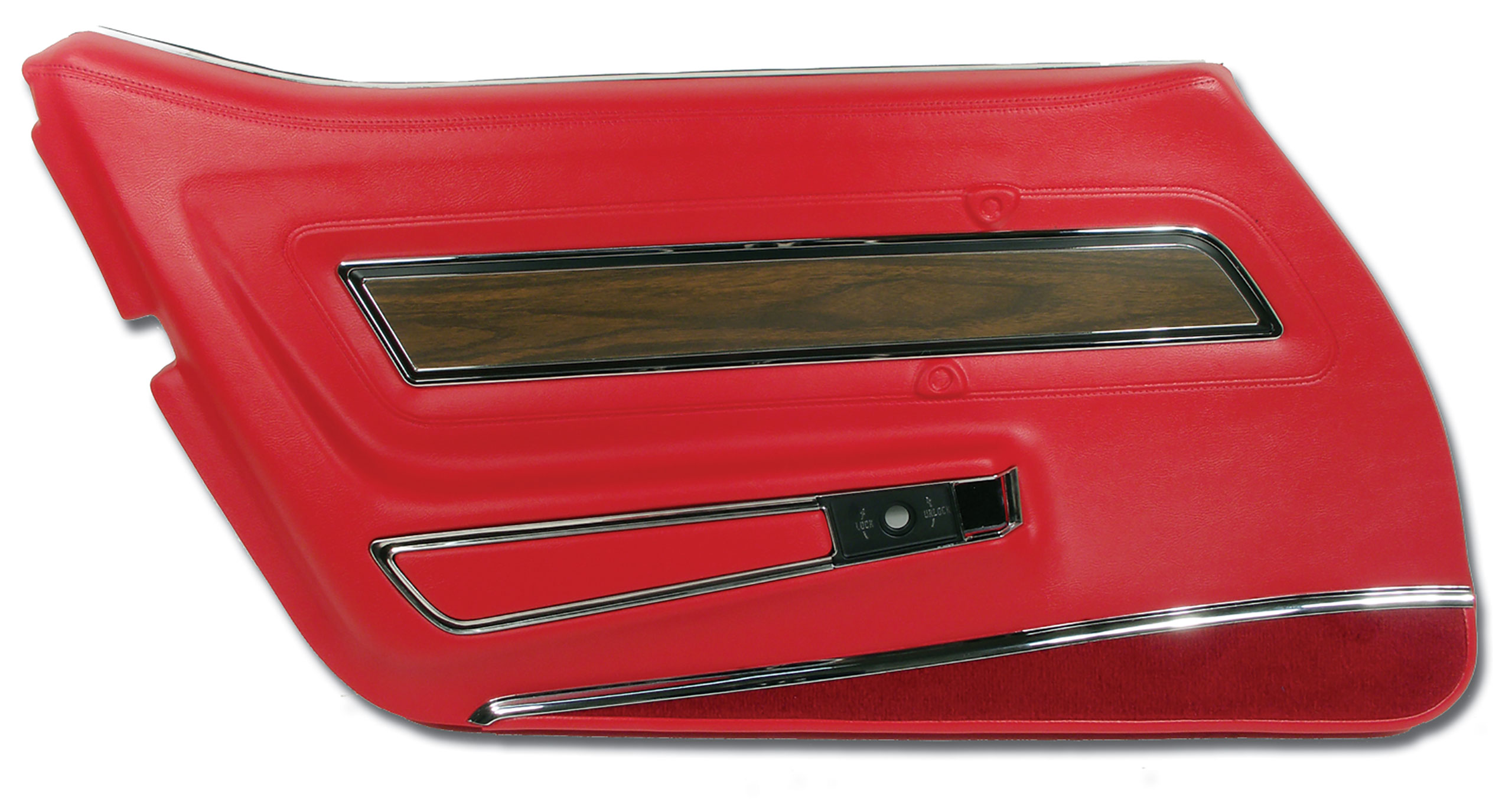 1970-1972 Corvette C3 Door Panel- Red Deluxe LH CA-442530 