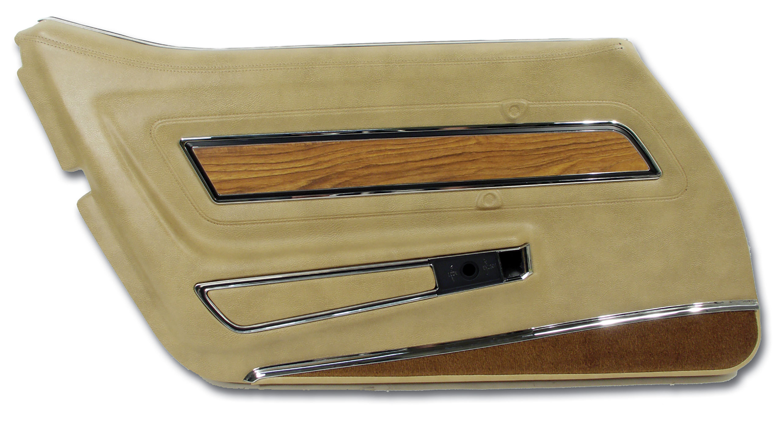  1976 Corvette C3 Door Panel Buckskin Deluxe W/Teak Insert LH CA-4437A1