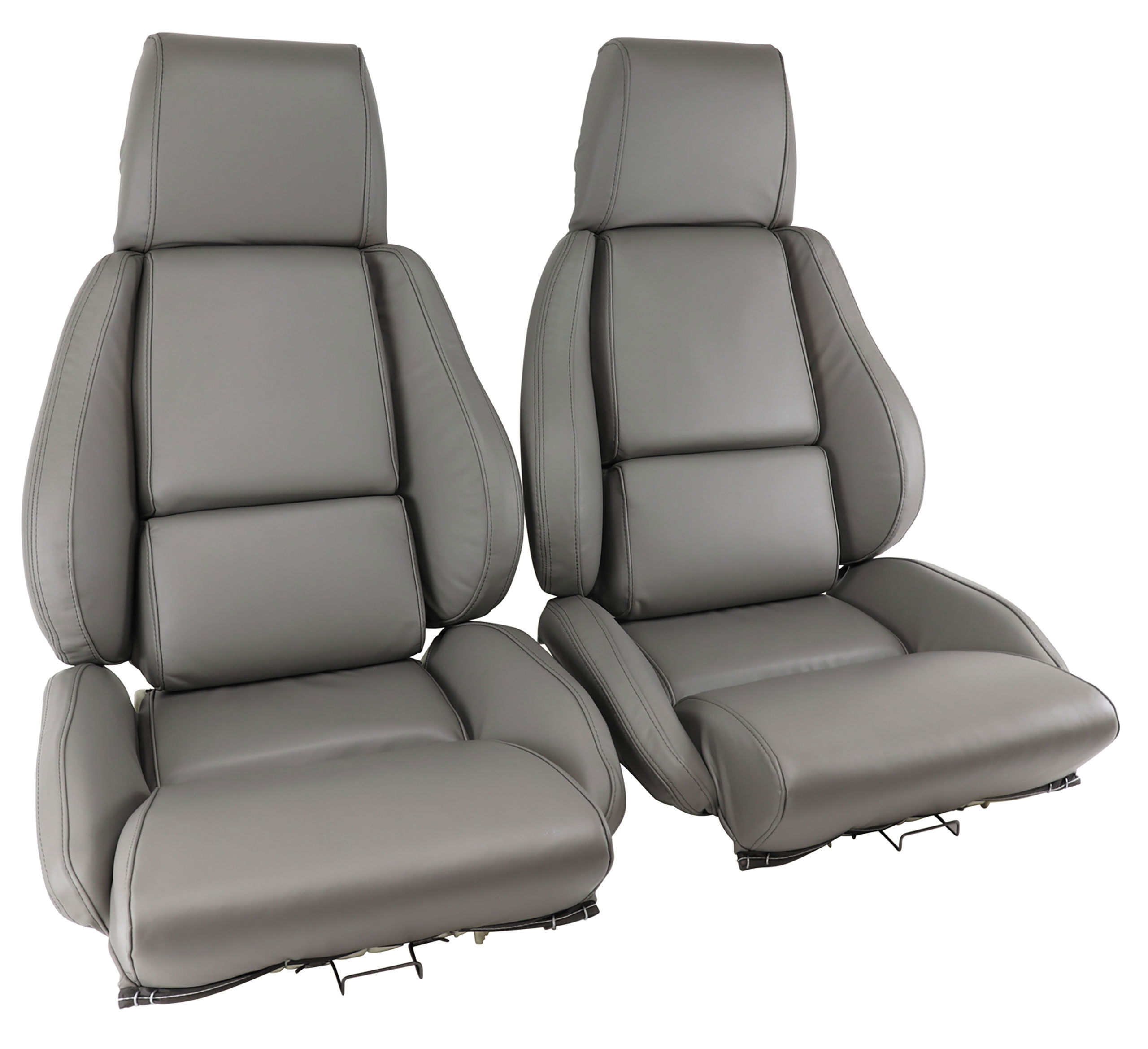 88 Corvette C4 OE Style 100% Leather Standard Seat Covers W/O Perforated Inserts Gray CA-468479 