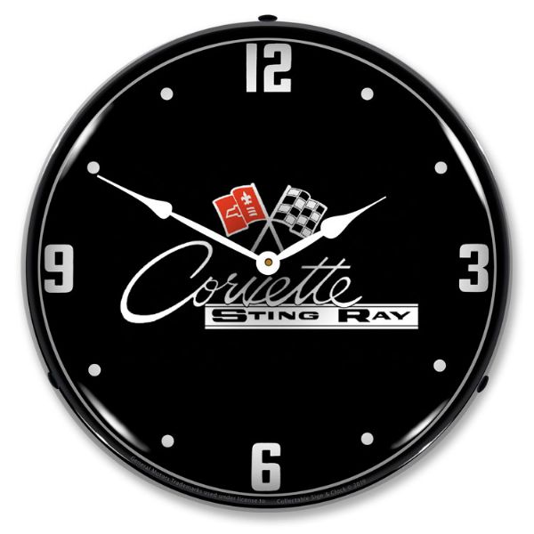 1963-1967 Corvette C2 LED Clock- C2 Black Tie CA-57618 