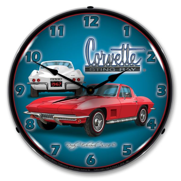 1967 Corvette C2 LED Clock- Stingray CA-57645 