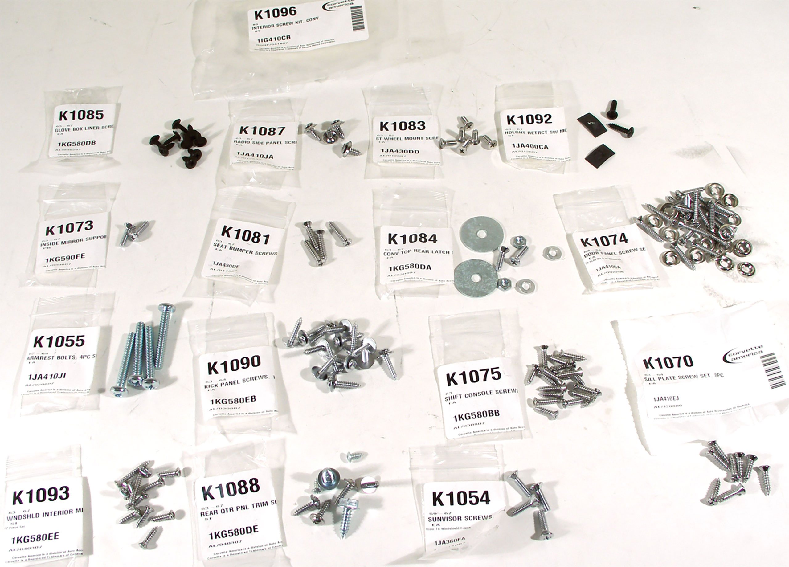 Interior Screw Kit- Convertible For 1963 Corvette