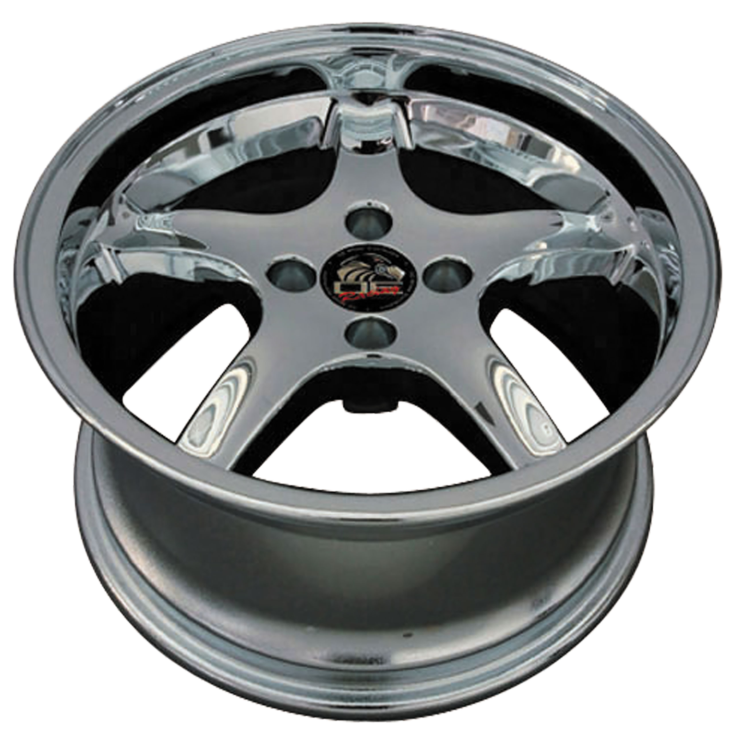 1979-1993 Mustang C3-C4 Cobra R Deep Dish Wheel Chrome 17x9 Rears Only CA-MA23017